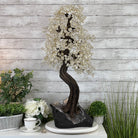 33" Tall Special Clear Quartz Gemstone Tree w/ Amethyst base, 960 Gems, Handmade #5431CQ-001 by Brazil Gems - Brazil GemsBrazil Gems33" Tall Special Clear Quartz Gemstone Tree w/ Amethyst base, 960 Gems, Handmade #5431CQ-001 by Brazil GemsGemstone Trees5431CQ-001