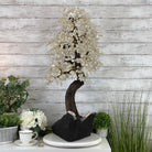 33" Tall Special Clear Quartz Gemstone Tree w/ Amethyst base, 960 Gems, Handmade #5431CQ-001 by Brazil Gems - Brazil GemsBrazil Gems33" Tall Special Clear Quartz Gemstone Tree w/ Amethyst base, 960 Gems, Handmade #5431CQ-001 by Brazil GemsGemstone Trees5431CQ-001