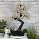 33" Tall Special Clear Quartz Gemstone Tree w/ Amethyst base, 960 Gems, Handmade #5431CQ-001 by Brazil Gems - Brazil GemsBrazil Gems33" Tall Special Clear Quartz Gemstone Tree w/ Amethyst base, 960 Gems, Handmade #5431CQ-001 by Brazil GemsGemstone Trees5431CQ-001