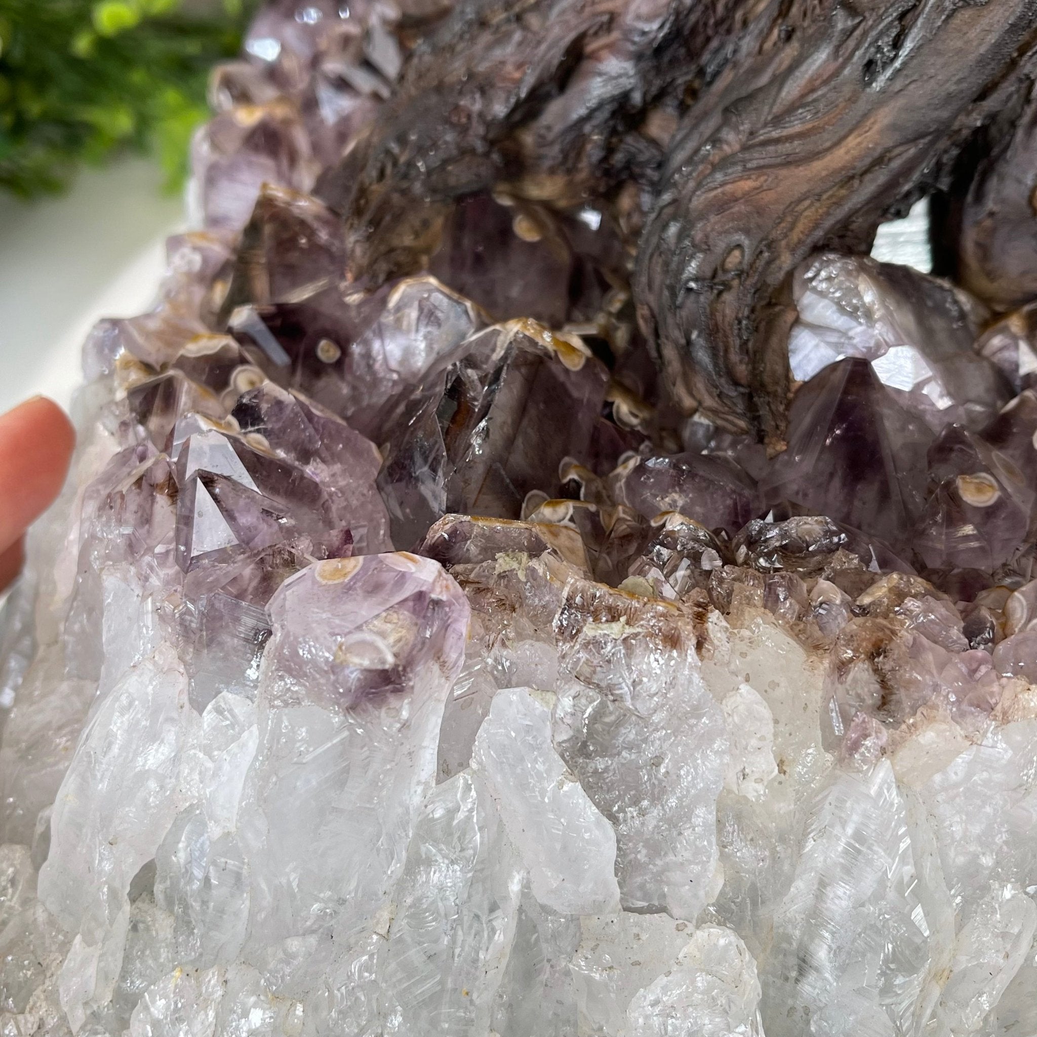 33" Tall Special Pink Agate Gemstone Tree w/ Amethyst base, 930 Gems, Handmade #5430PA-001 by Brazil Gems - Brazil GemsBrazil Gems33" Tall Special Pink Agate Gemstone Tree w/ Amethyst base, 930 Gems, Handmade #5430PA-001 by Brazil GemsGemstone Trees5430PA-001