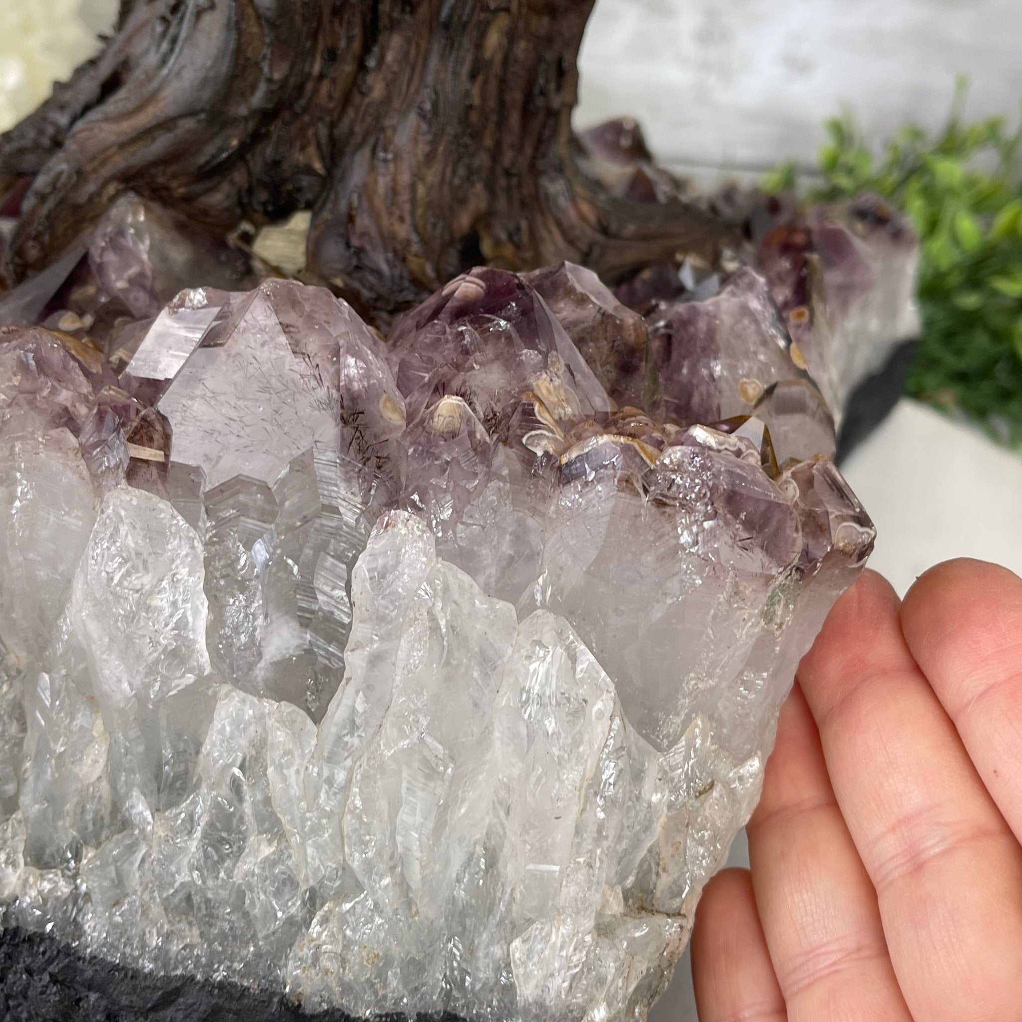 33" Tall Special Pink Agate Gemstone Tree w/ Amethyst base, 930 Gems, Handmade #5430PA-001 by Brazil Gems - Brazil GemsBrazil Gems33" Tall Special Pink Agate Gemstone Tree w/ Amethyst base, 930 Gems, Handmade #5430PA-001 by Brazil GemsGemstone Trees5430PA-001