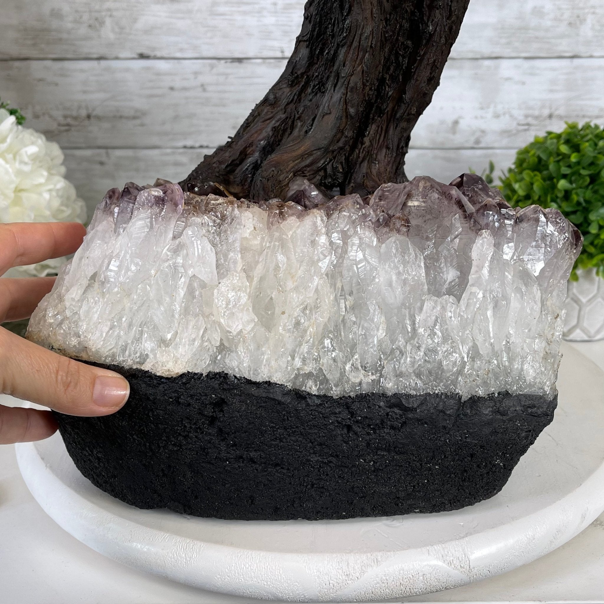 33" Tall Special Pink Agate Gemstone Tree w/ Amethyst base, 930 Gems, Handmade #5430PA-001 by Brazil Gems - Brazil GemsBrazil Gems33" Tall Special Pink Agate Gemstone Tree w/ Amethyst base, 930 Gems, Handmade #5430PA-001 by Brazil GemsGemstone Trees5430PA-001