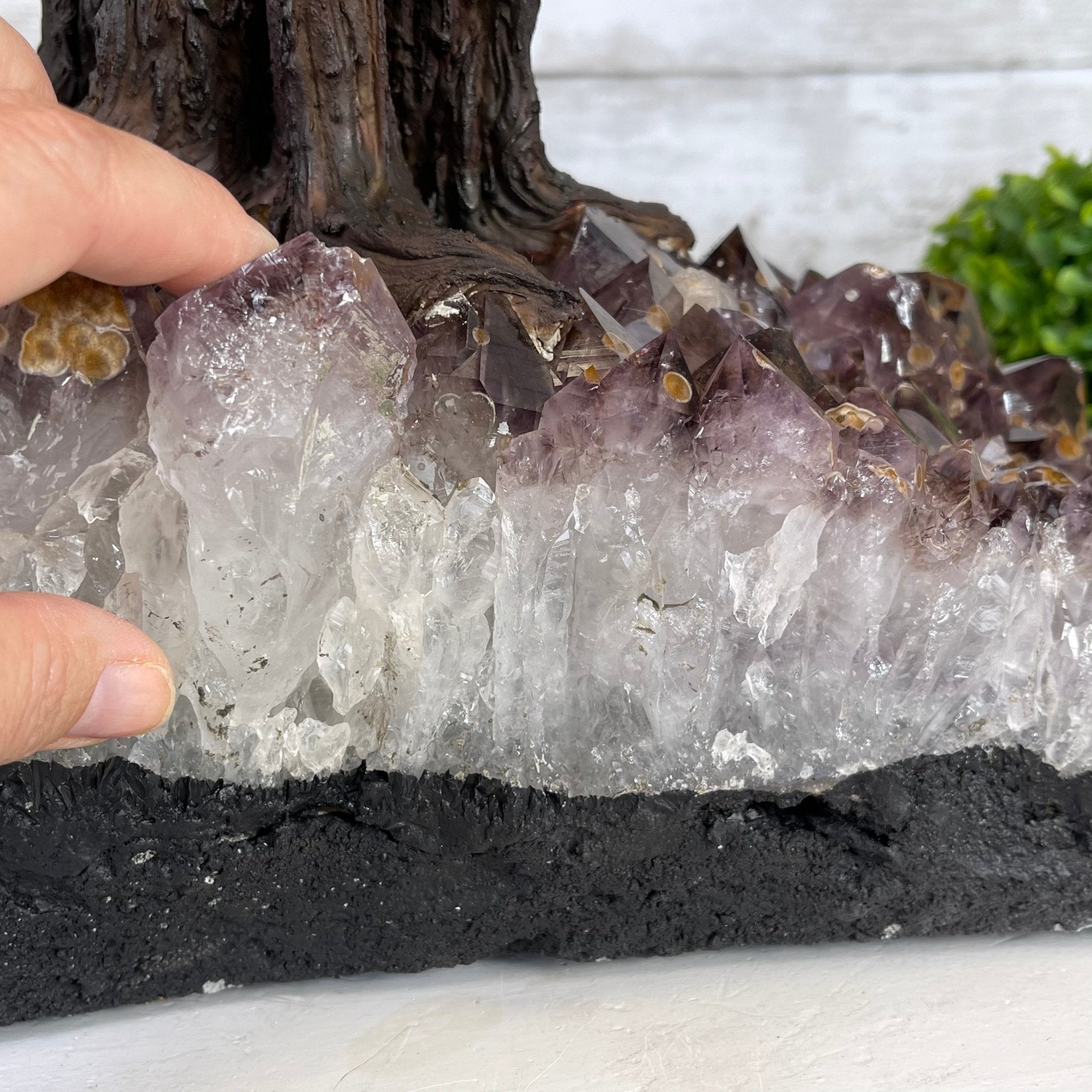 33" Tall Special Pink Agate Gemstone Tree w/ Amethyst base, 930 Gems, Handmade #5430PA-001 by Brazil Gems - Brazil GemsBrazil Gems33" Tall Special Pink Agate Gemstone Tree w/ Amethyst base, 930 Gems, Handmade #5430PA-001 by Brazil GemsGemstone Trees5430PA-001