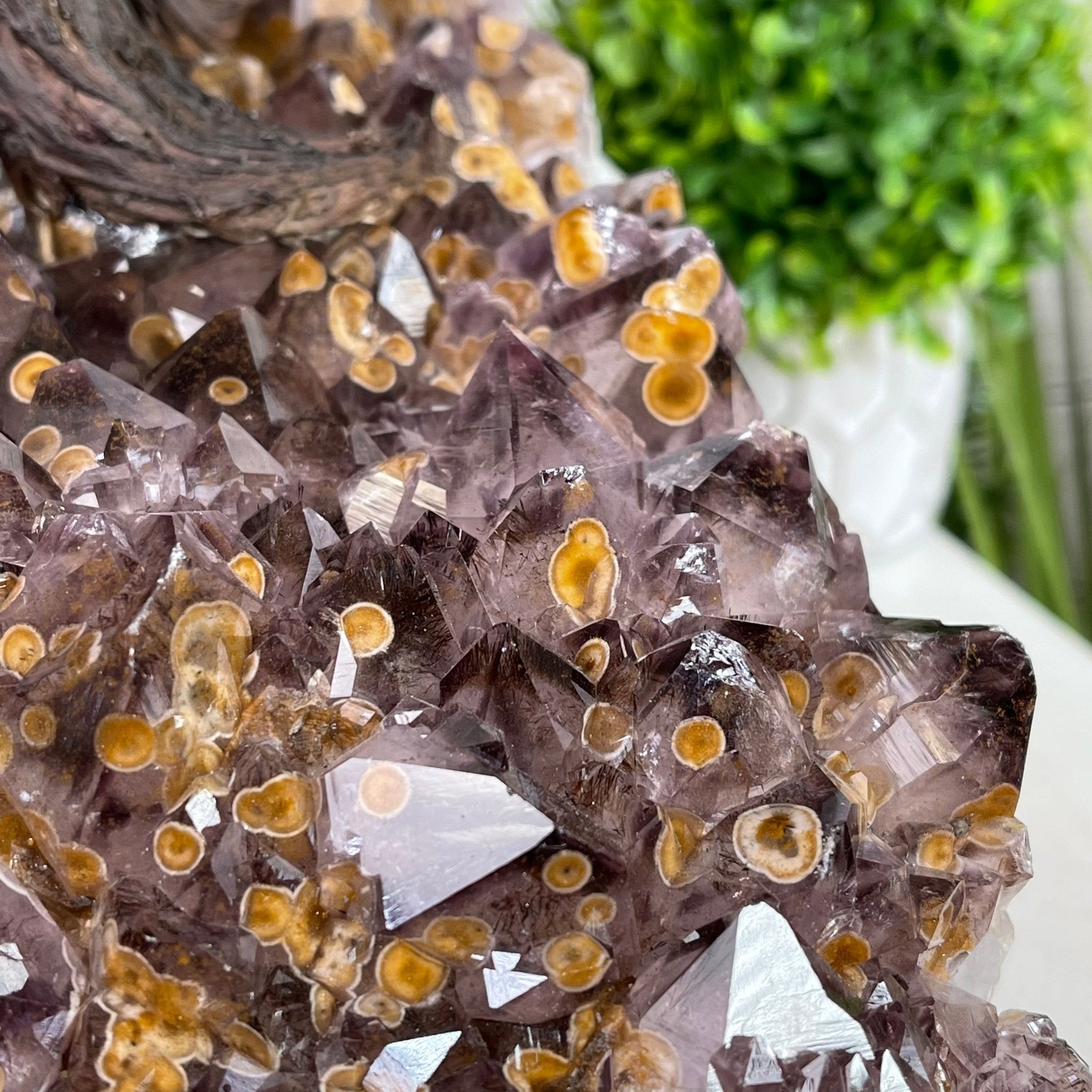 33" Tall Special Pink Agate Gemstone Tree w/ Amethyst base, 930 Gems, Handmade #5430PA-001 by Brazil Gems - Brazil GemsBrazil Gems33" Tall Special Pink Agate Gemstone Tree w/ Amethyst base, 930 Gems, Handmade #5430PA-001 by Brazil GemsGemstone Trees5430PA-001