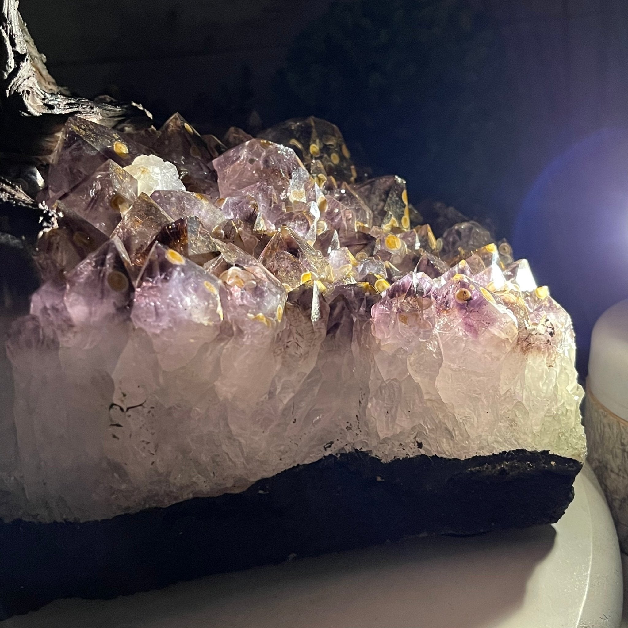 33" Tall Special Pink Agate Gemstone Tree w/ Amethyst base, 930 Gems, Handmade #5430PA-001 by Brazil Gems - Brazil GemsBrazil Gems33" Tall Special Pink Agate Gemstone Tree w/ Amethyst base, 930 Gems, Handmade #5430PA-001 by Brazil GemsGemstone Trees5430PA-001