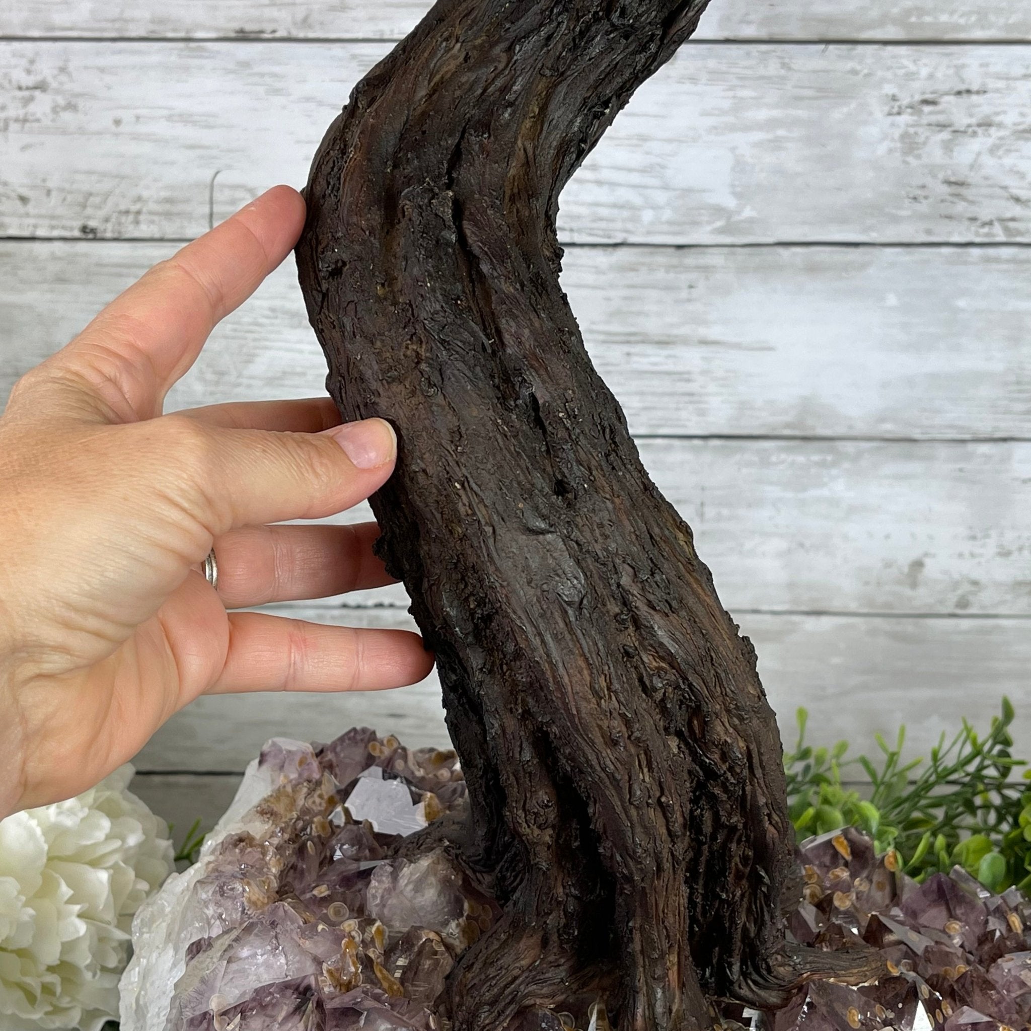 33" Tall Special Pink Agate Gemstone Tree w/ Amethyst base, 930 Gems, Handmade #5430PA-001 by Brazil Gems - Brazil GemsBrazil Gems33" Tall Special Pink Agate Gemstone Tree w/ Amethyst base, 930 Gems, Handmade #5430PA-001 by Brazil GemsGemstone Trees5430PA-001