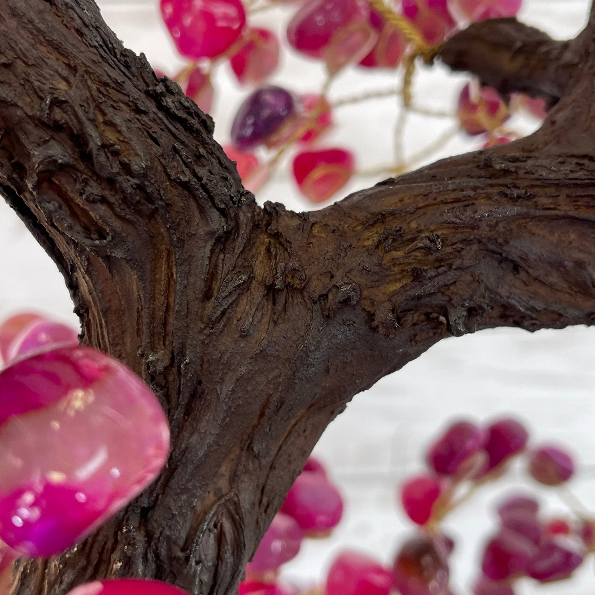 33" Tall Special Pink Agate Gemstone Tree w/ Amethyst base, 930 Gems, Handmade #5430PA-001 by Brazil Gems - Brazil GemsBrazil Gems33" Tall Special Pink Agate Gemstone Tree w/ Amethyst base, 930 Gems, Handmade #5430PA-001 by Brazil GemsGemstone Trees5430PA-001