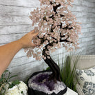 33" Tall Special Rose Quartz Gemstone Tree w/ Amethyst base, 990 Gems, Handmade #5432RQ-001 by Brazil Gems - Brazil GemsBrazil Gems33" Tall Special Rose Quartz Gemstone Tree w/ Amethyst base, 990 Gems, Handmade #5432RQ-001 by Brazil GemsGemstone Trees5432RQ-001