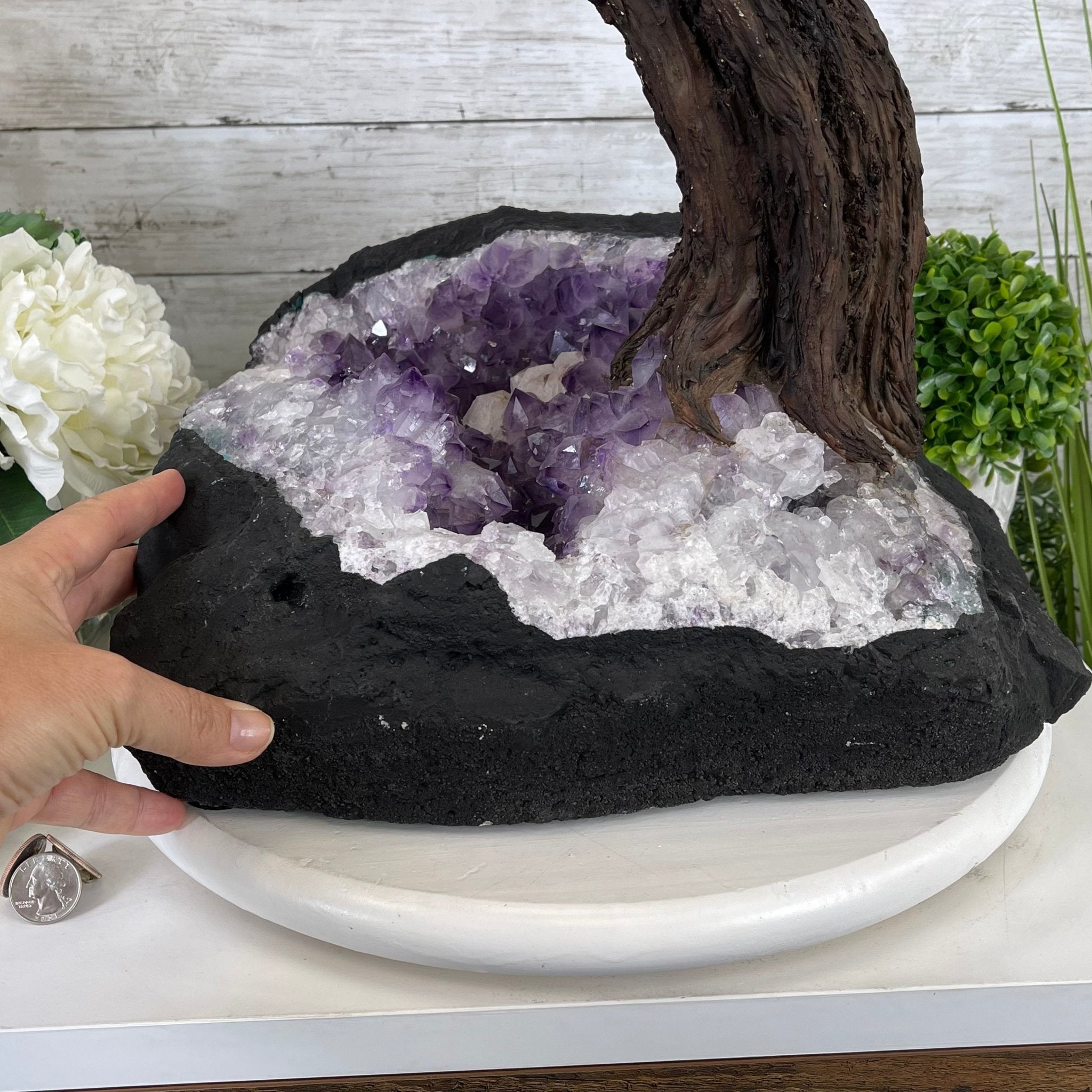 33" Tall Special Rose Quartz Gemstone Tree w/ Amethyst base, 990 Gems, Handmade #5432RQ-001 by Brazil Gems - Brazil GemsBrazil Gems33" Tall Special Rose Quartz Gemstone Tree w/ Amethyst base, 990 Gems, Handmade #5432RQ-001 by Brazil GemsGemstone Trees5432RQ-001
