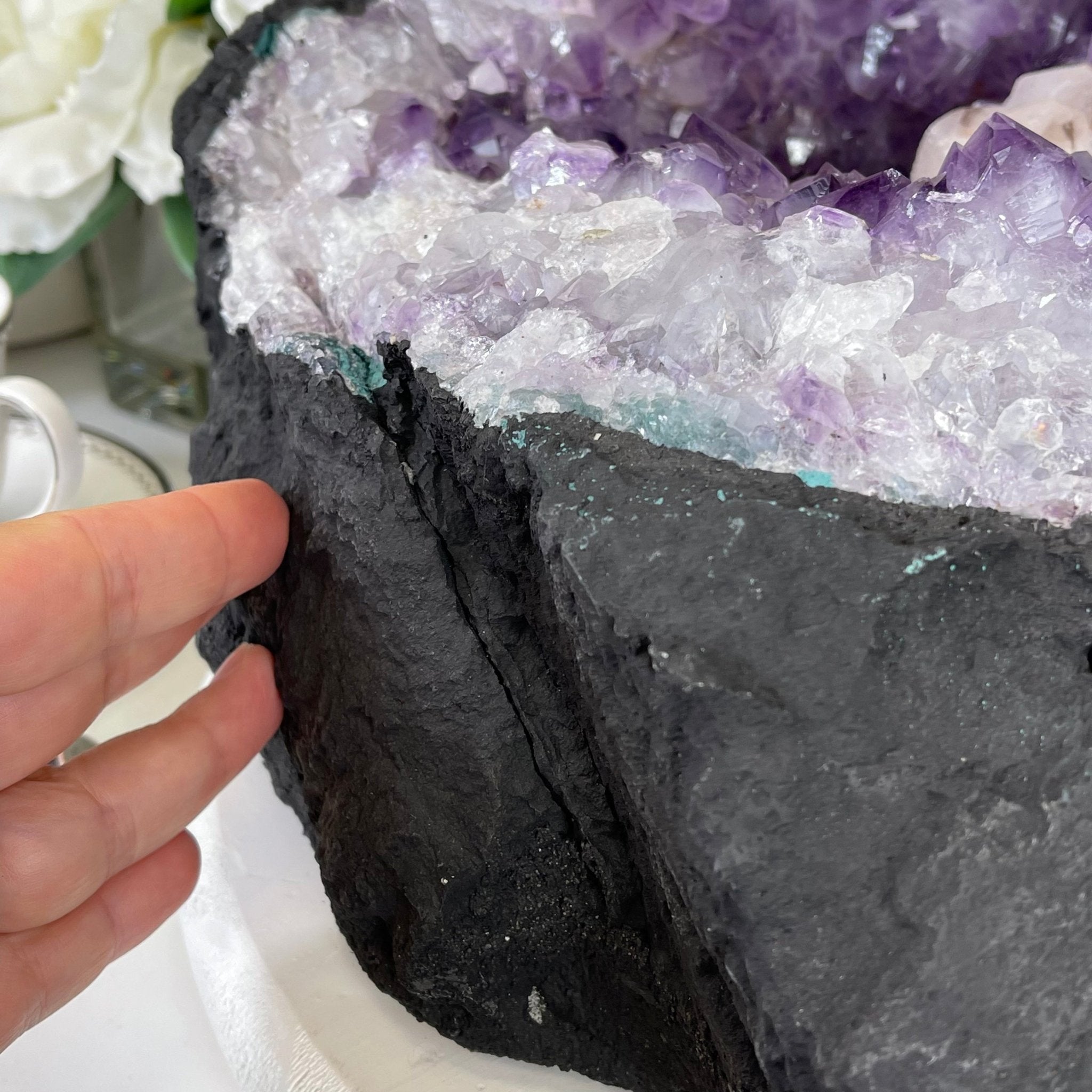 33" Tall Special Rose Quartz Gemstone Tree w/ Amethyst base, 990 Gems, Handmade #5432RQ-001 by Brazil Gems - Brazil GemsBrazil Gems33" Tall Special Rose Quartz Gemstone Tree w/ Amethyst base, 990 Gems, Handmade #5432RQ-001 by Brazil GemsGemstone Trees5432RQ-001