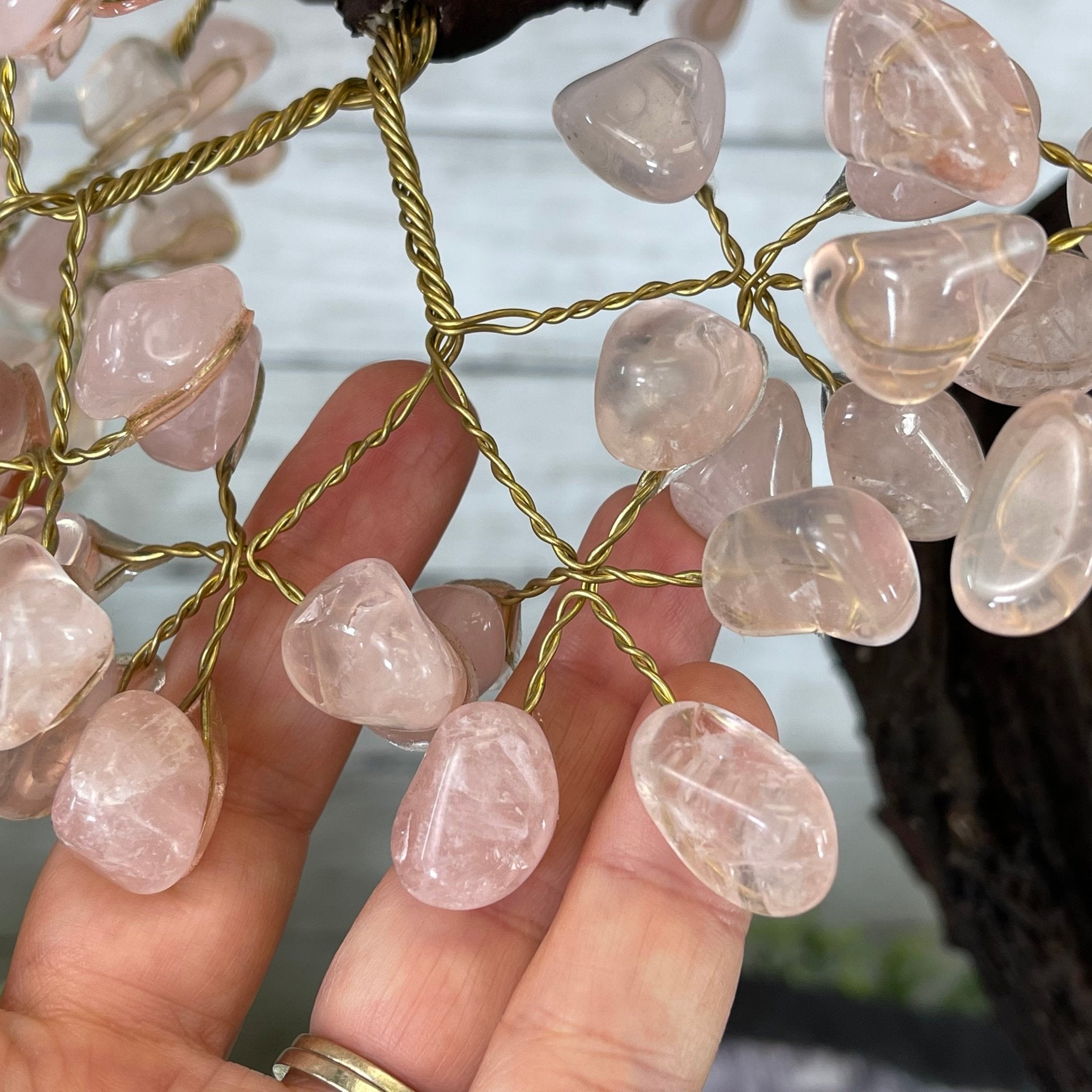 33" Tall Special Rose Quartz Gemstone Tree w/ Amethyst base, 990 Gems, Handmade #5432RQ-001 by Brazil Gems - Brazil GemsBrazil Gems33" Tall Special Rose Quartz Gemstone Tree w/ Amethyst base, 990 Gems, Handmade #5432RQ-001 by Brazil GemsGemstone Trees5432RQ-001