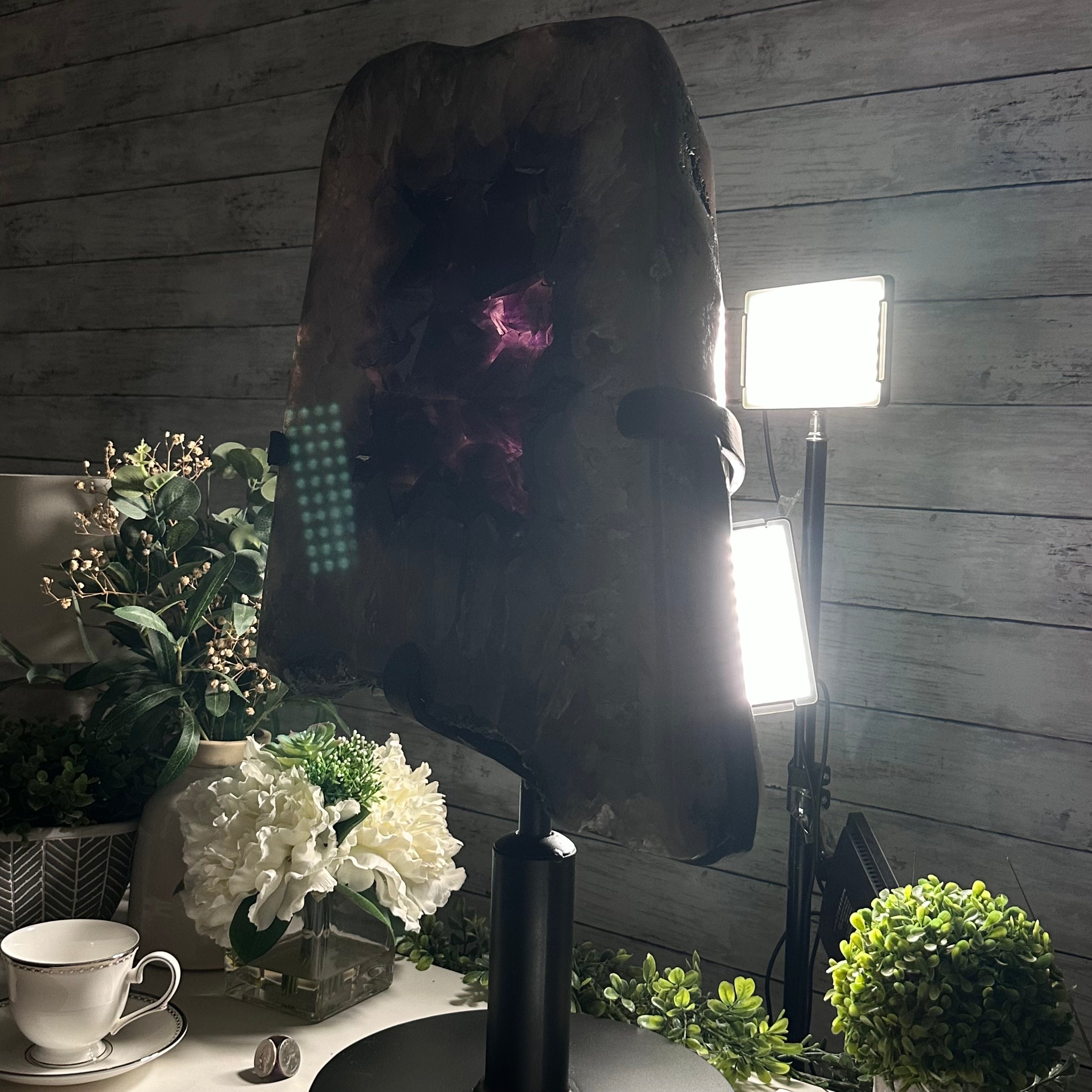 Super Quality Amethyst Cluster on Rotating Stand, 101.8 lbs & 26" Tall #5492 - 0032 - Brazil GemsBrazil GemsSuper Quality Amethyst Cluster on Rotating Stand, 101.8 lbs & 26" Tall #5492 - 0032Clusters on Rotating Bases5492 - 0032