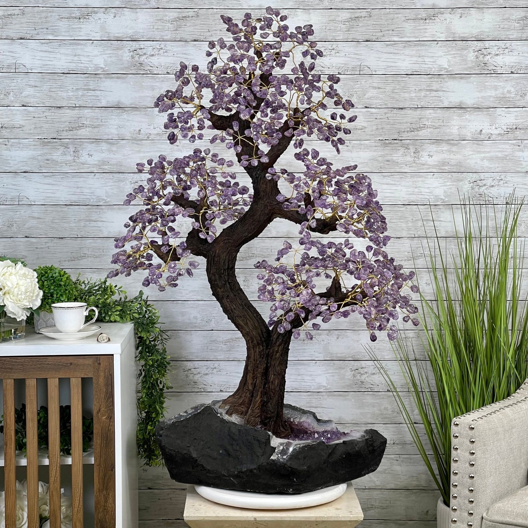 43" Tall Special Amethyst Gemstone Tree w/ Amethyst base, 1140 Gems, Handmade Model #5440AM-001 by Brazil Gems - Brazil GemsBrazil Gems43" Tall Special Amethyst Gemstone Tree w/ Amethyst base, 1140 Gems, Handmade Model #5440AM-001 by Brazil GemsGemstone Trees5440AM-001