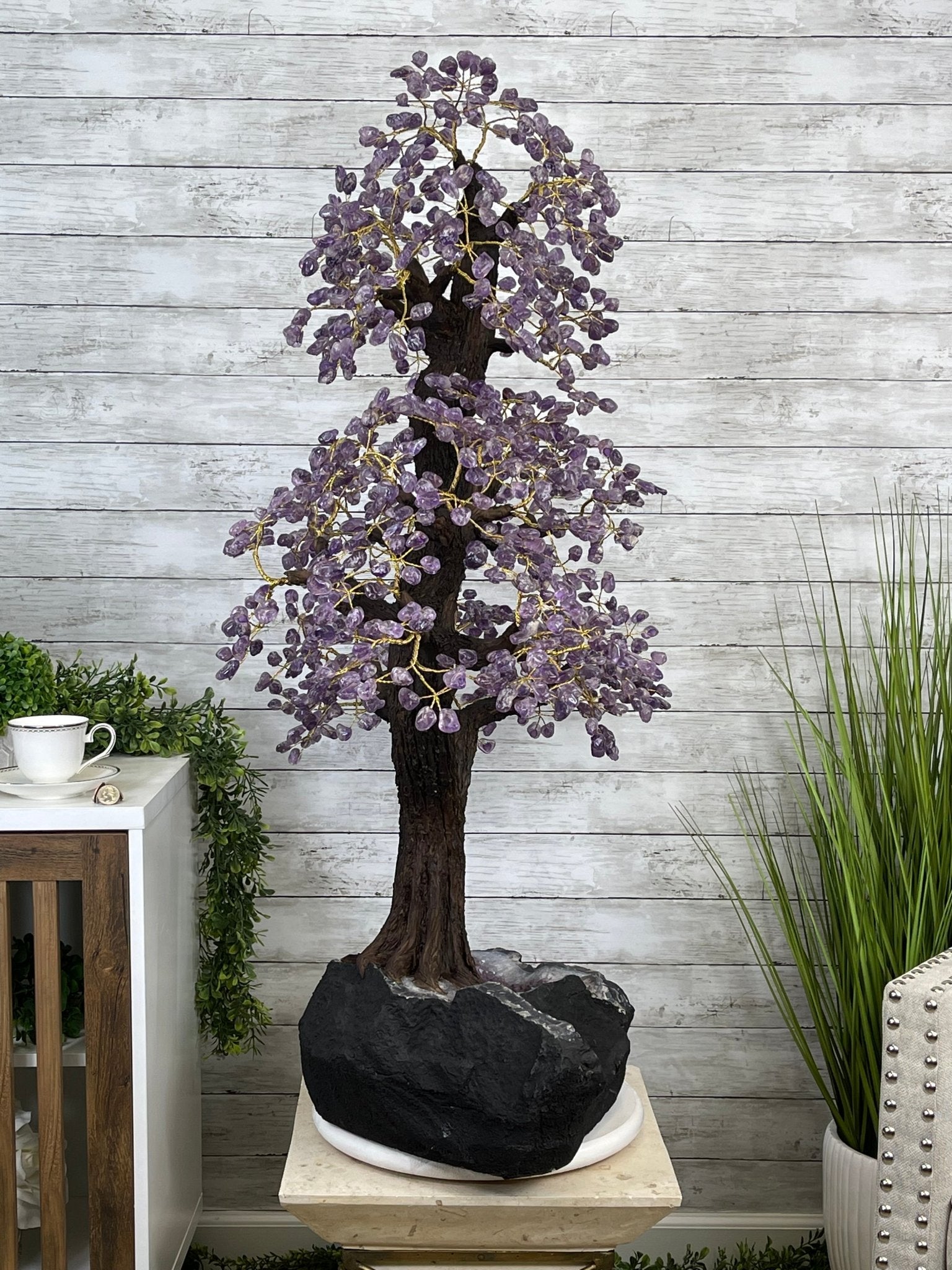 43" Tall Special Amethyst Gemstone Tree w/ Amethyst base, 1140 Gems, Handmade Model #5440AM-001 by Brazil Gems - Brazil GemsBrazil Gems43" Tall Special Amethyst Gemstone Tree w/ Amethyst base, 1140 Gems, Handmade Model #5440AM-001 by Brazil GemsGemstone Trees5440AM-001