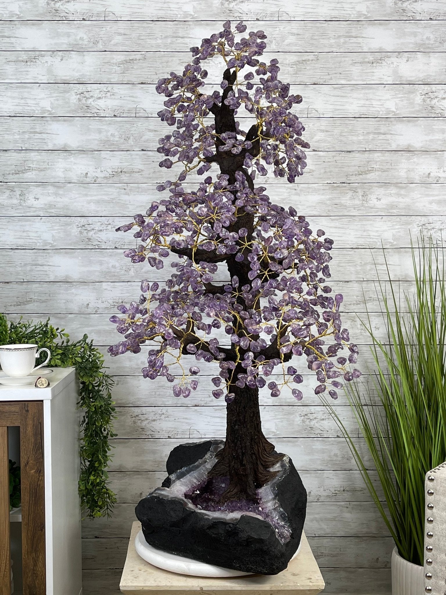 43" Tall Special Amethyst Gemstone Tree w/ Amethyst base, 1140 Gems, Handmade Model #5440AM-001 by Brazil Gems - Brazil GemsBrazil Gems43" Tall Special Amethyst Gemstone Tree w/ Amethyst base, 1140 Gems, Handmade Model #5440AM-001 by Brazil GemsGemstone Trees5440AM-001