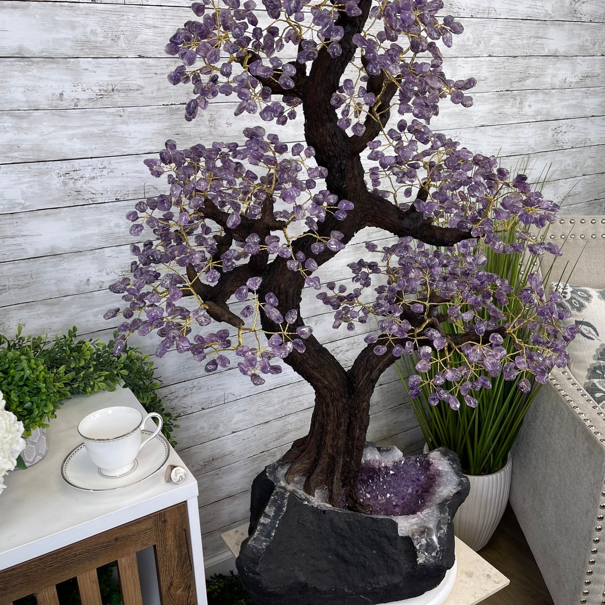 43" Tall Special Amethyst Gemstone Tree w/ Amethyst base, 1140 Gems, Handmade Model #5440AM-001 by Brazil Gems - Brazil GemsBrazil Gems43" Tall Special Amethyst Gemstone Tree w/ Amethyst base, 1140 Gems, Handmade Model #5440AM-001 by Brazil GemsGemstone Trees5440AM-001