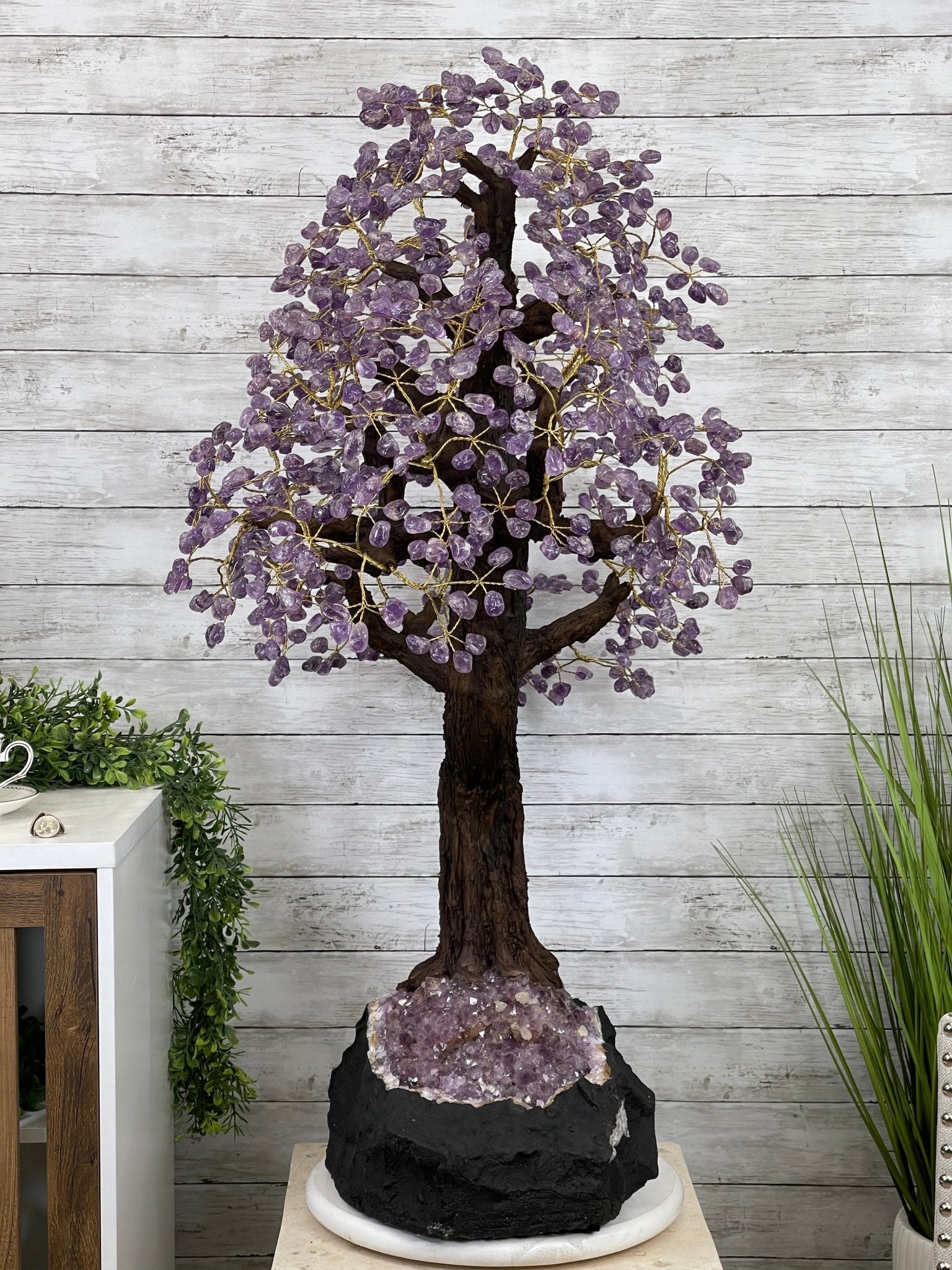 43" Tall Special Amethyst Gemstone Tree w/ Amethyst base, 1140 Gems, Handmade Model #5440AM-002 by Brazil Gems - Brazil GemsBrazil Gems43" Tall Special Amethyst Gemstone Tree w/ Amethyst base, 1140 Gems, Handmade Model #5440AM-002 by Brazil GemsGemstone Trees5440AM-002