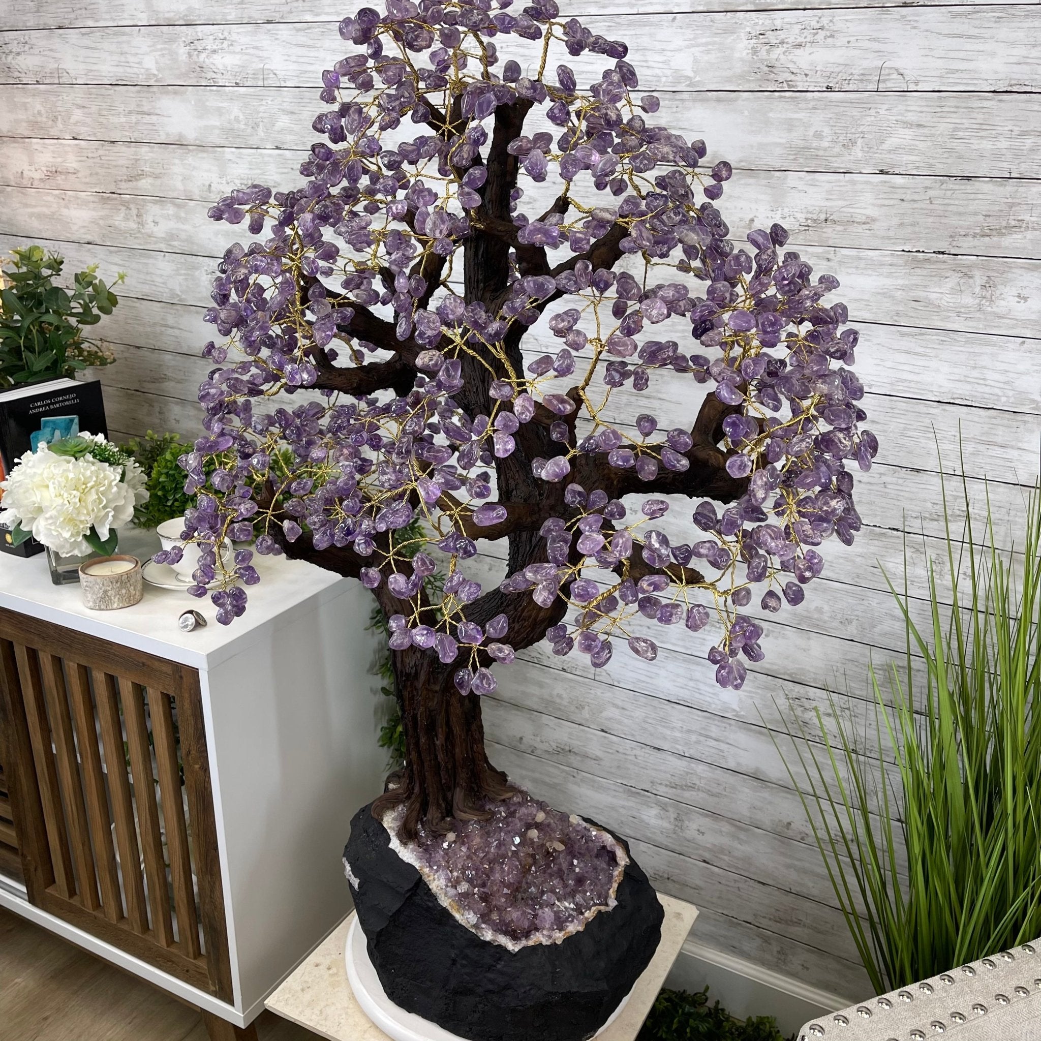 43" Tall Special Amethyst Gemstone Tree w/ Amethyst base, 1140 Gems, Handmade Model #5440AM-002 by Brazil Gems - Brazil GemsBrazil Gems43" Tall Special Amethyst Gemstone Tree w/ Amethyst base, 1140 Gems, Handmade Model #5440AM-002 by Brazil GemsGemstone Trees5440AM-002