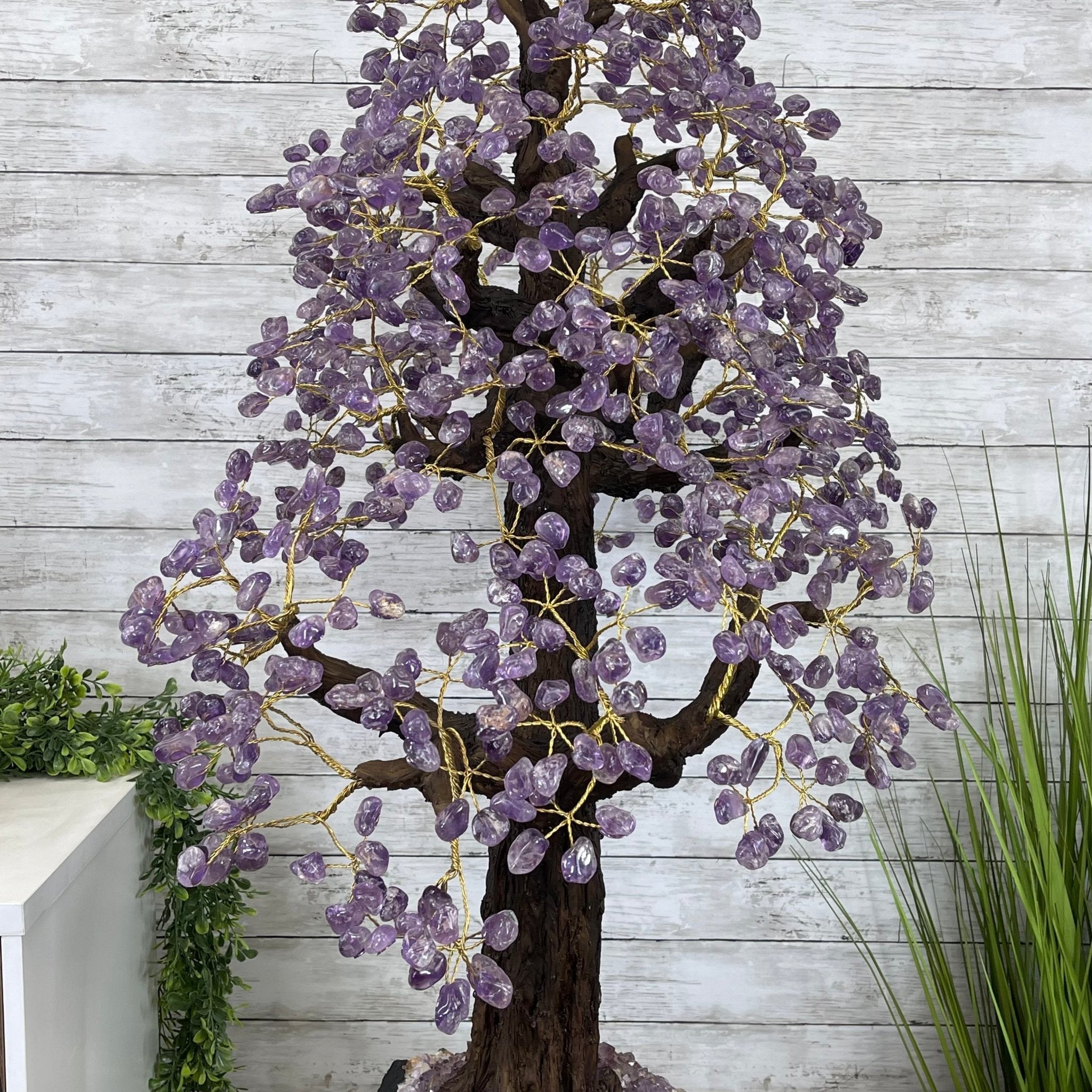 43" Tall Special Amethyst Gemstone Tree w/ Amethyst base, 1140 Gems, Handmade Model #5440AM-002 by Brazil Gems - Brazil GemsBrazil Gems43" Tall Special Amethyst Gemstone Tree w/ Amethyst base, 1140 Gems, Handmade Model #5440AM-002 by Brazil GemsGemstone Trees5440AM-002