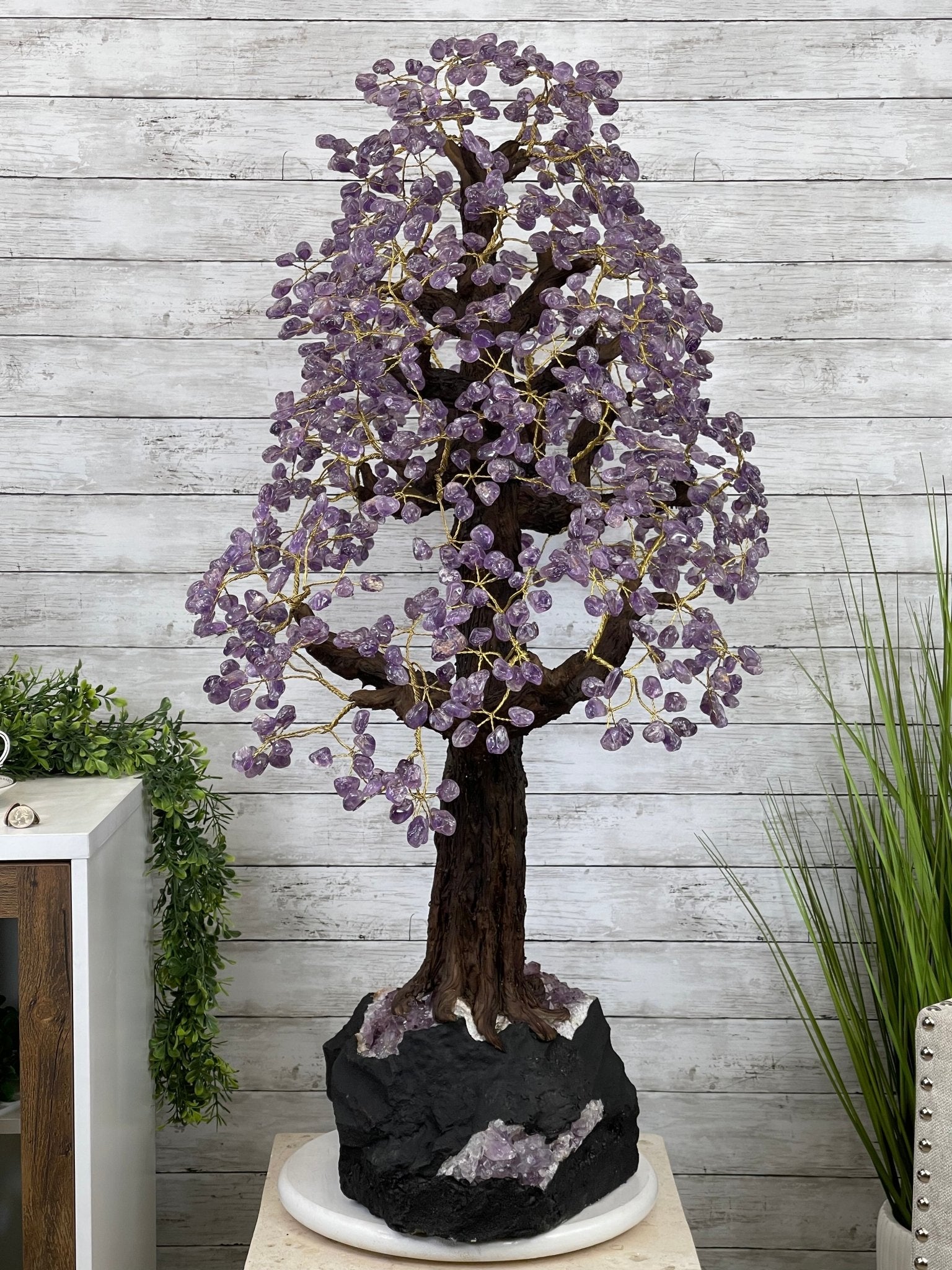 43" Tall Special Amethyst Gemstone Tree w/ Amethyst base, 1140 Gems, Handmade Model #5440AM-002 by Brazil Gems - Brazil GemsBrazil Gems43" Tall Special Amethyst Gemstone Tree w/ Amethyst base, 1140 Gems, Handmade Model #5440AM-002 by Brazil GemsGemstone Trees5440AM-002