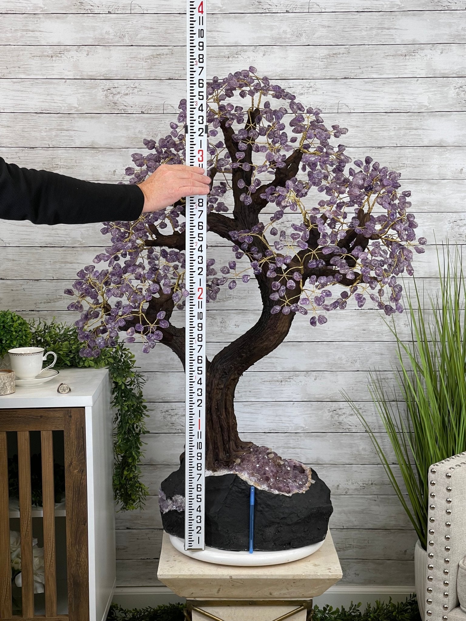 43" Tall Special Amethyst Gemstone Tree w/ Amethyst base, 1140 Gems, Handmade Model #5440AM-002 by Brazil Gems - Brazil GemsBrazil Gems43" Tall Special Amethyst Gemstone Tree w/ Amethyst base, 1140 Gems, Handmade Model #5440AM-002 by Brazil GemsGemstone Trees5440AM-002