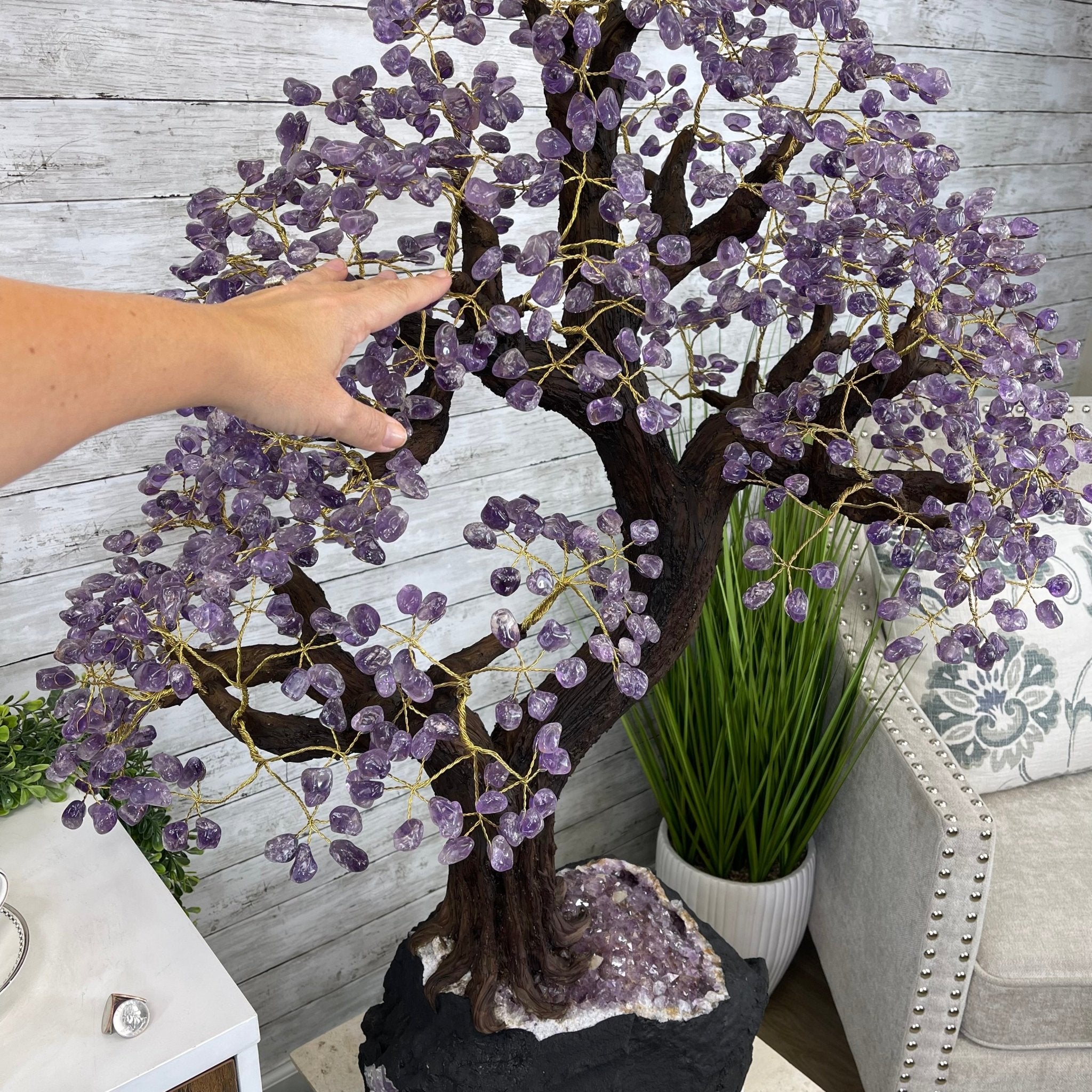 43" Tall Special Amethyst Gemstone Tree w/ Amethyst base, 1140 Gems, Handmade Model #5440AM-002 by Brazil Gems - Brazil GemsBrazil Gems43" Tall Special Amethyst Gemstone Tree w/ Amethyst base, 1140 Gems, Handmade Model #5440AM-002 by Brazil GemsGemstone Trees5440AM-002