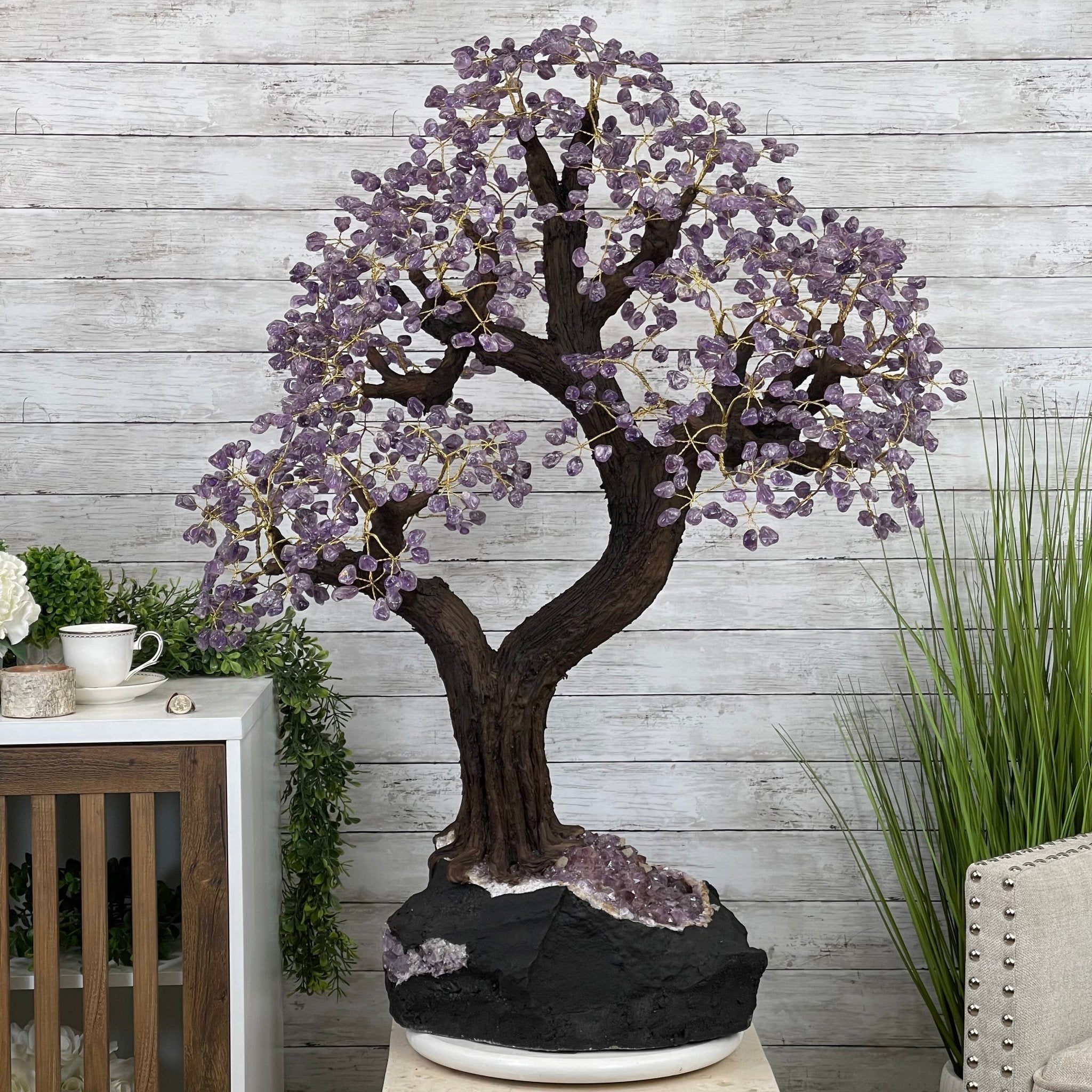 43" Tall Special Amethyst Gemstone Tree w/ Amethyst base, 1140 Gems, Handmade Model #5440AM-002 by Brazil Gems - Brazil GemsBrazil Gems43" Tall Special Amethyst Gemstone Tree w/ Amethyst base, 1140 Gems, Handmade Model #5440AM-002 by Brazil GemsGemstone Trees5440AM-002
