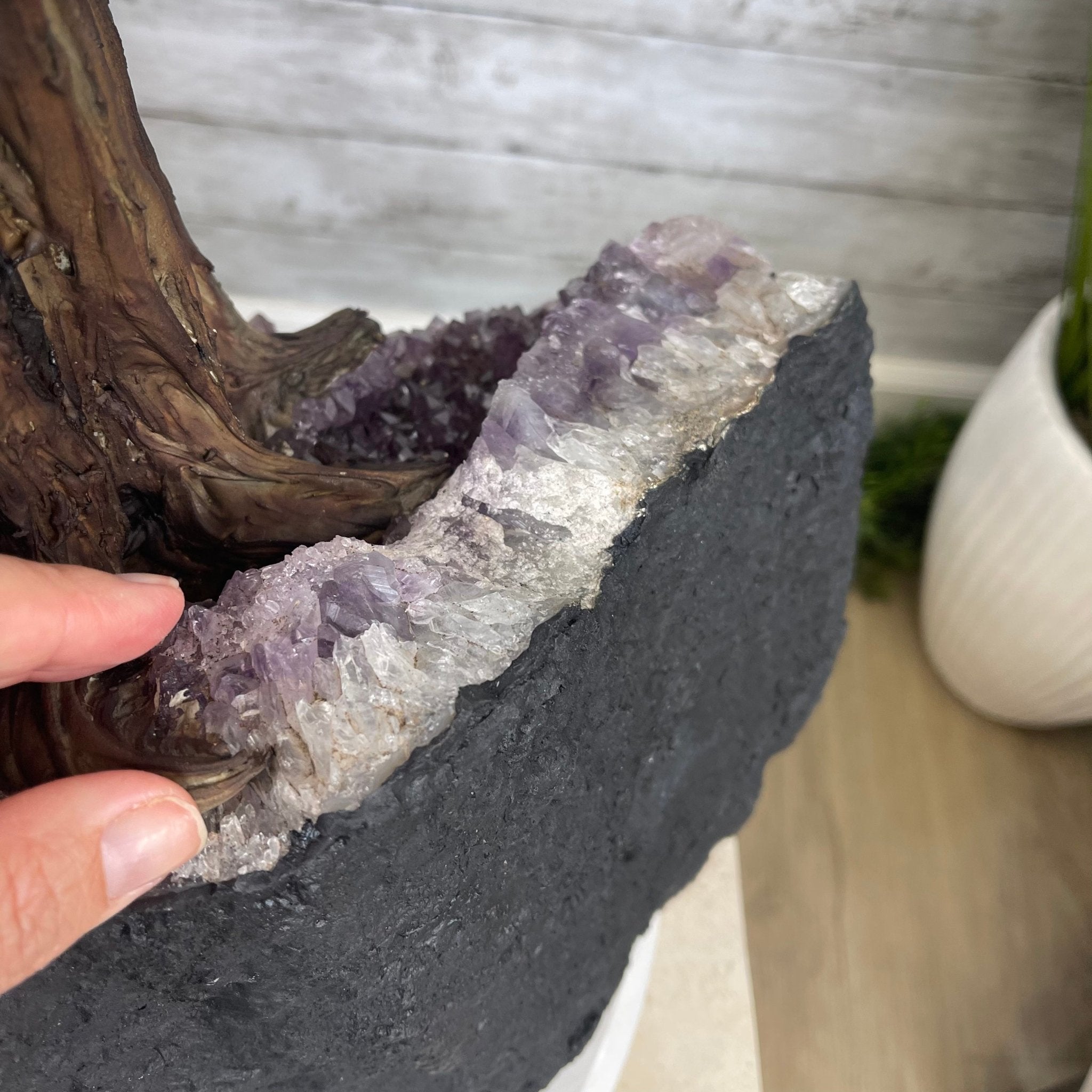 43" Tall Special Amethyst & Rose Quartz Gemstone Tree w/ Amethyst base, 1140 Gems, Handmade Model #5440AMRQ-001 by Brazil Gems - Brazil GemsBrazil Gems43" Tall Special Amethyst & Rose Quartz Gemstone Tree w/ Amethyst base, 1140 Gems, Handmade Model #5440AMRQ-001 by Brazil GemsGemstone Trees5440AMRQ-001