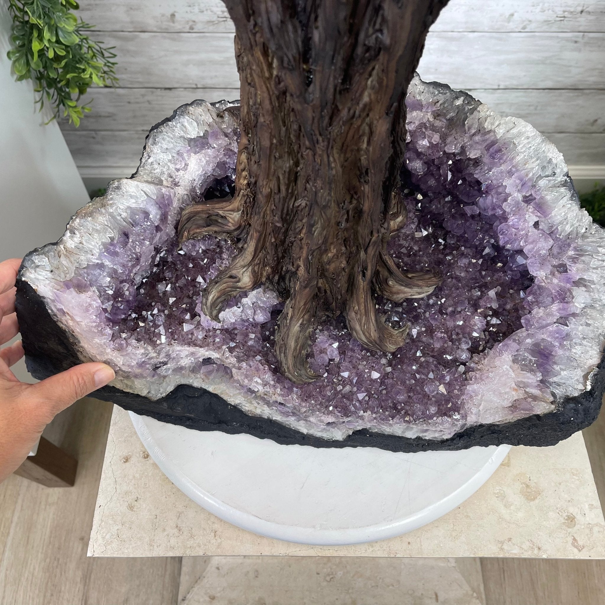 43" Tall Special Amethyst & Rose Quartz Gemstone Tree w/ Amethyst base, 1140 Gems, Handmade Model #5440AMRQ-001 by Brazil Gems - Brazil GemsBrazil Gems43" Tall Special Amethyst & Rose Quartz Gemstone Tree w/ Amethyst base, 1140 Gems, Handmade Model #5440AMRQ-001 by Brazil GemsGemstone Trees5440AMRQ-001