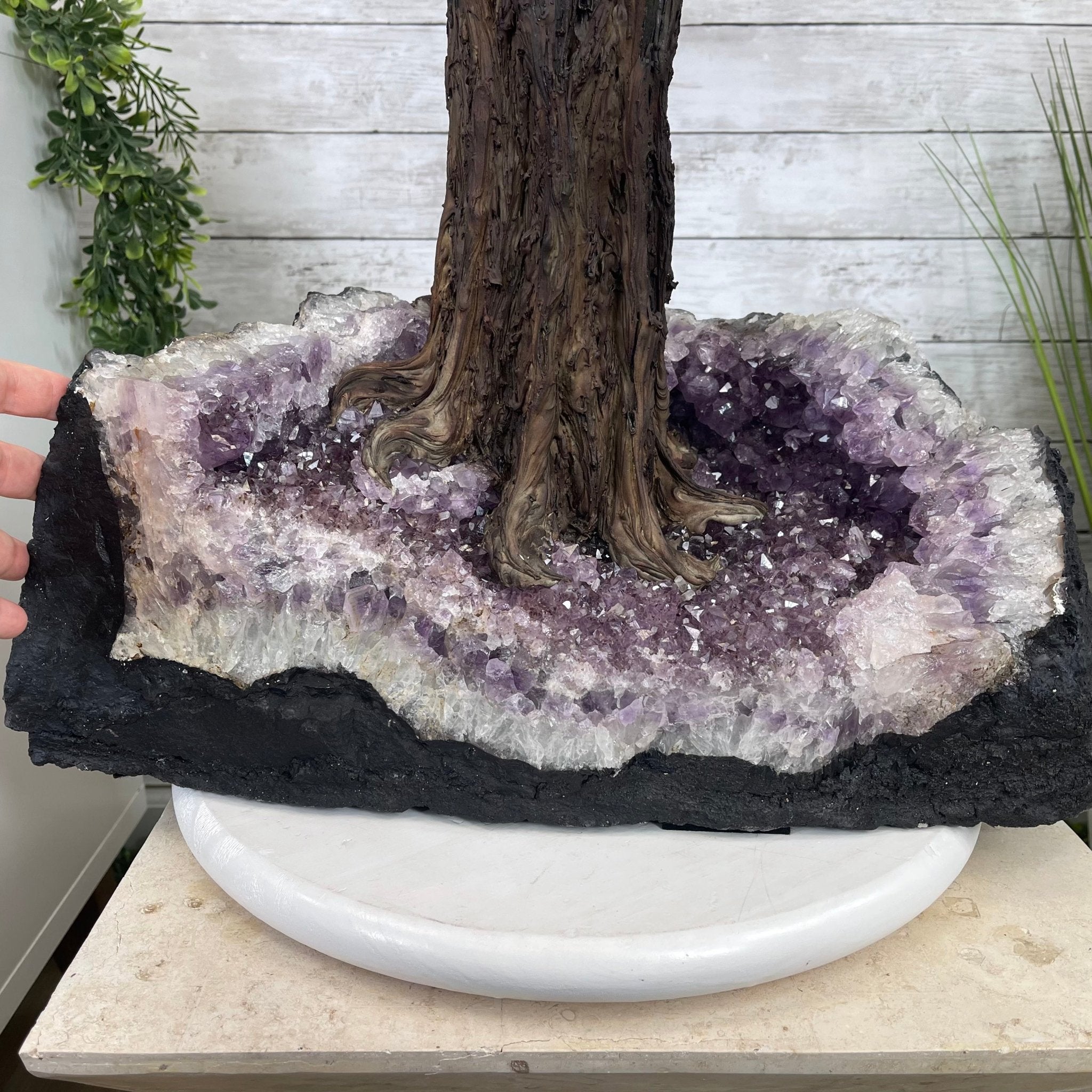 43" Tall Special Amethyst & Rose Quartz Gemstone Tree w/ Amethyst base, 1140 Gems, Handmade Model #5440AMRQ-001 by Brazil Gems - Brazil GemsBrazil Gems43" Tall Special Amethyst & Rose Quartz Gemstone Tree w/ Amethyst base, 1140 Gems, Handmade Model #5440AMRQ-001 by Brazil GemsGemstone Trees5440AMRQ-001