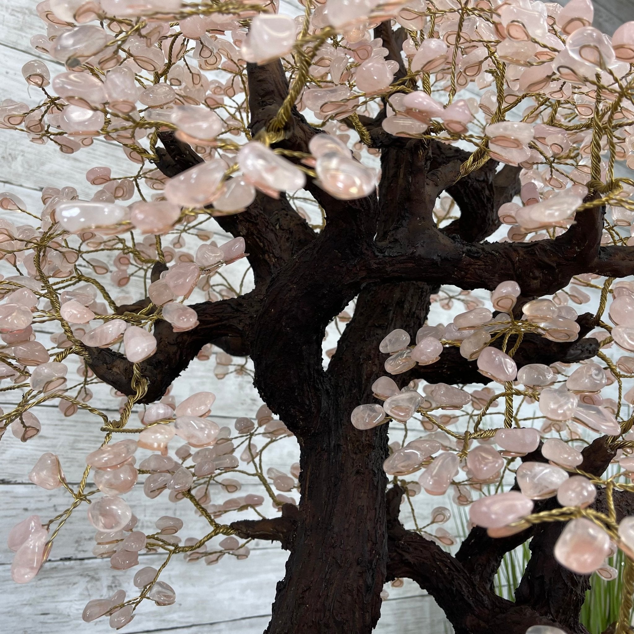 43" Tall Special Rose Quartz Gemstone Tree w/ Amethyst base, 1380 Gems, Handmade #5442RQ-001 by Brazil Gems - Brazil GemsBrazil Gems43" Tall Special Rose Quartz Gemstone Tree w/ Amethyst base, 1380 Gems, Handmade #5442RQ-001 by Brazil GemsGemstone Trees5442RQ-001