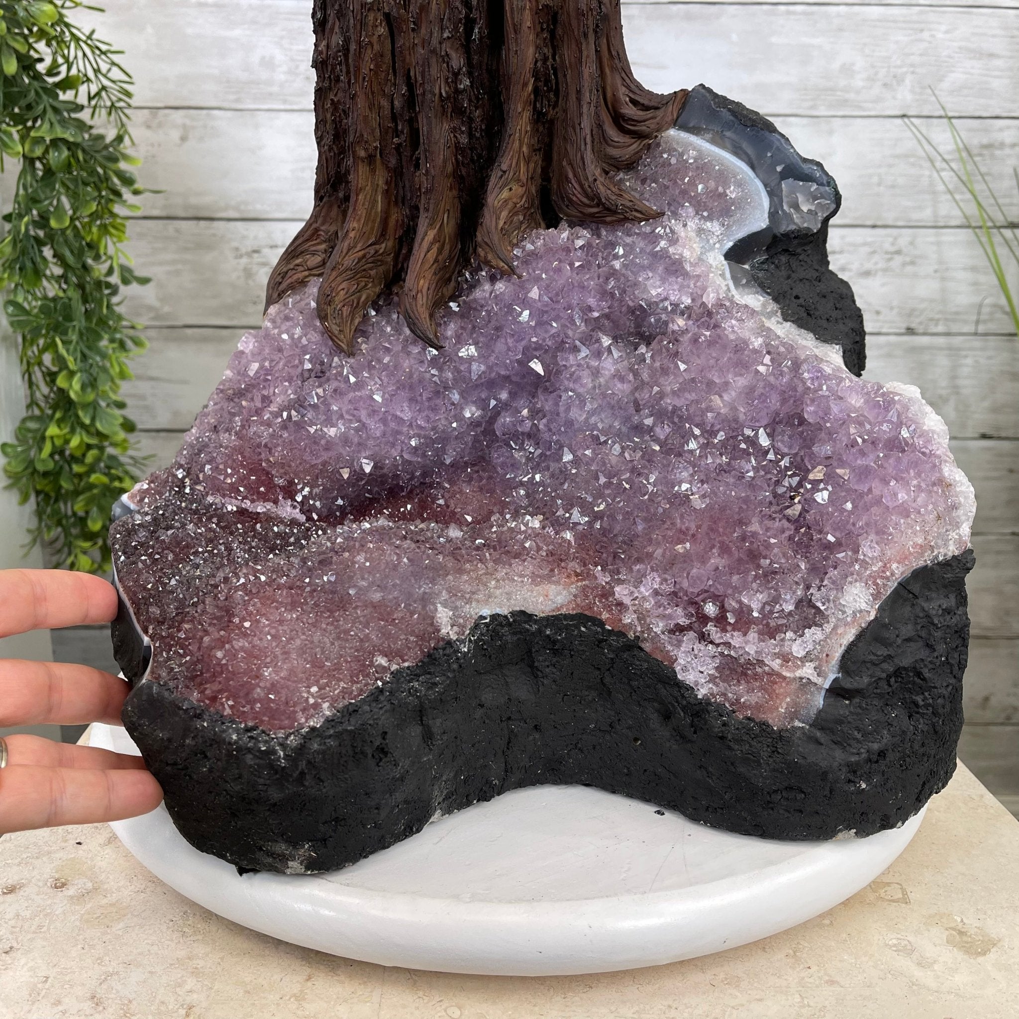 43" Tall Special Rose Quartz Gemstone Tree w/ Amethyst base, 1380 Gems, Handmade #5442RQ-001 by Brazil Gems - Brazil GemsBrazil Gems43" Tall Special Rose Quartz Gemstone Tree w/ Amethyst base, 1380 Gems, Handmade #5442RQ-001 by Brazil GemsGemstone Trees5442RQ-001