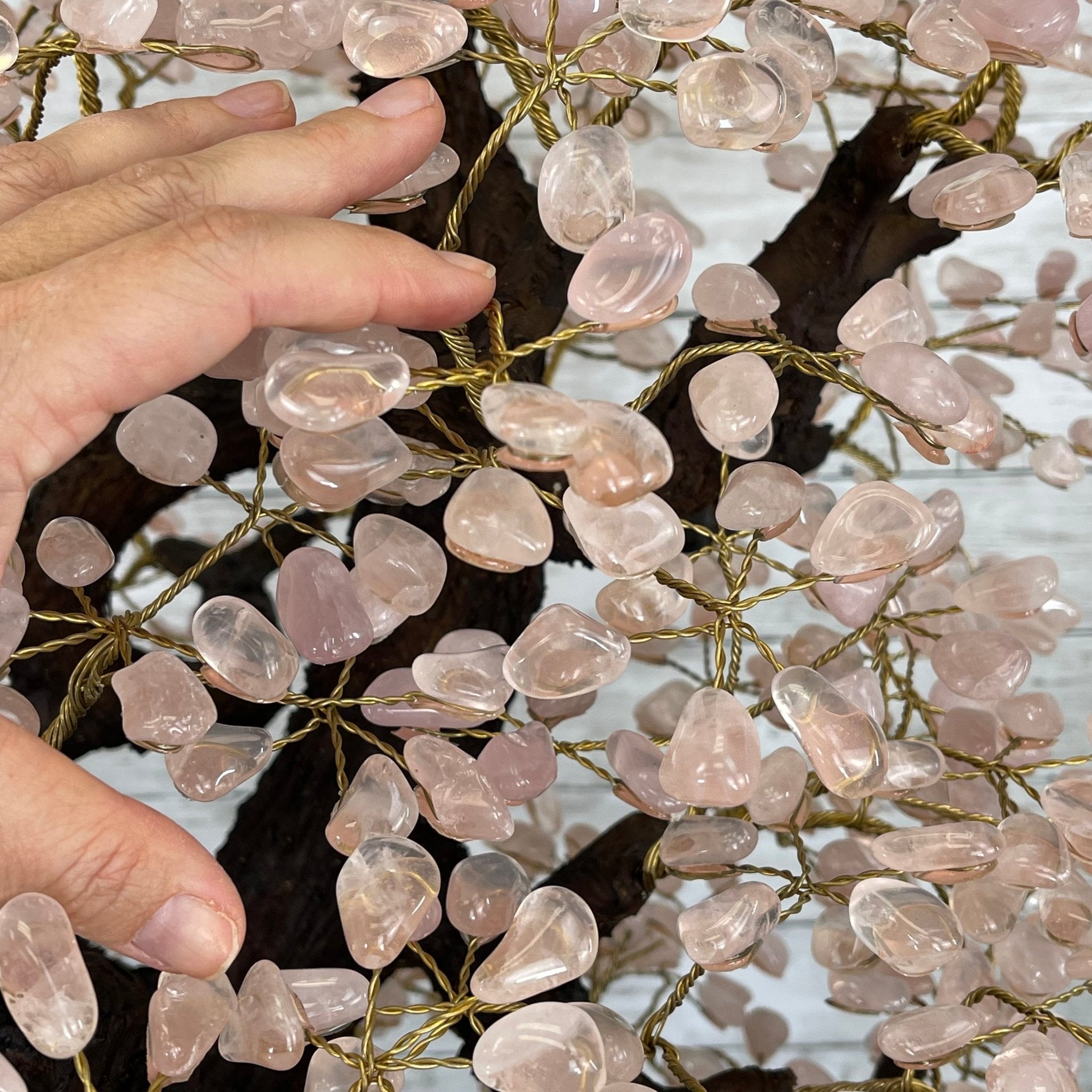 43" Tall Special Rose Quartz Gemstone Tree w/ Amethyst base, 1380 Gems, Handmade #5442RQ-001 by Brazil Gems - Brazil GemsBrazil Gems43" Tall Special Rose Quartz Gemstone Tree w/ Amethyst base, 1380 Gems, Handmade #5442RQ-001 by Brazil GemsGemstone Trees5442RQ-001