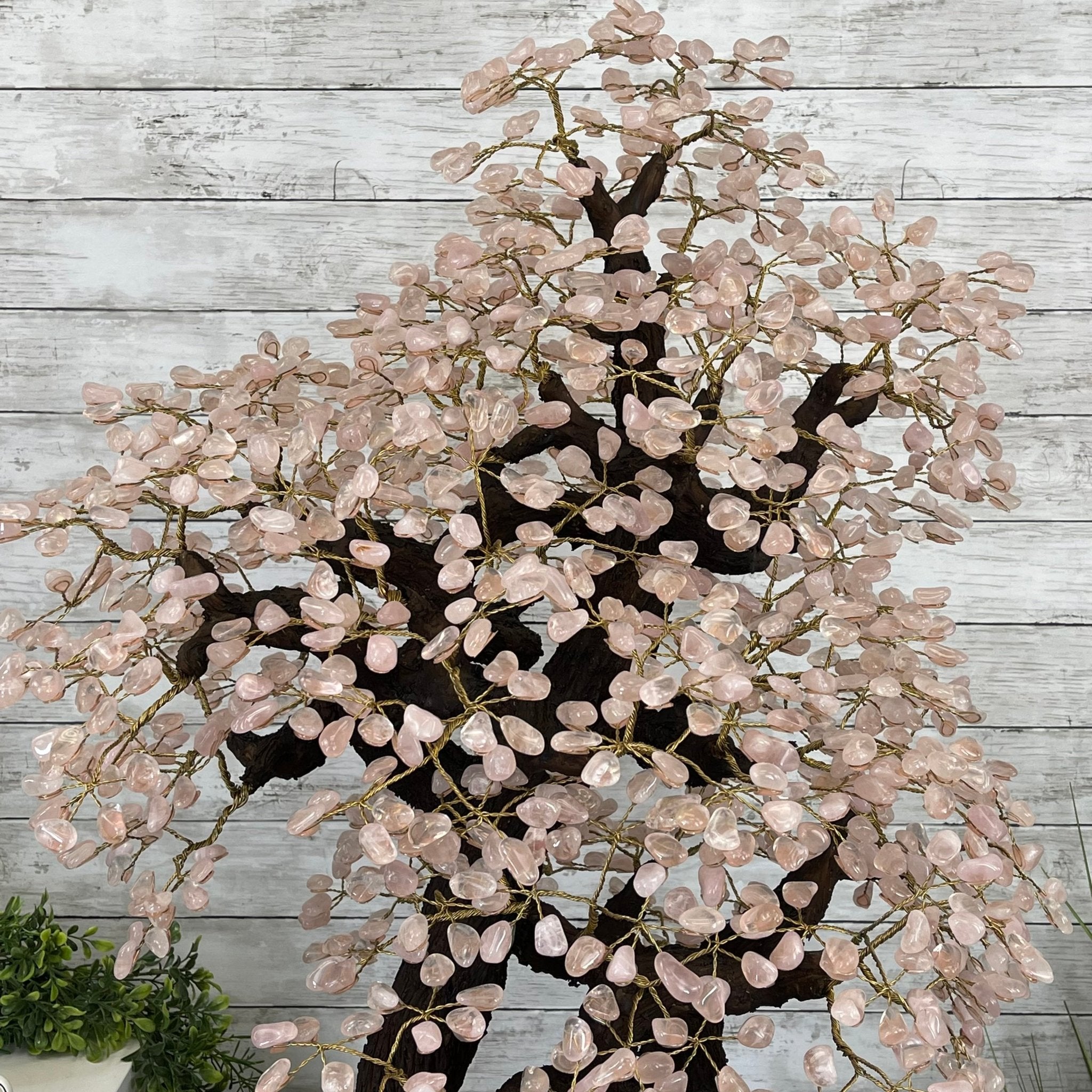 43" Tall Special Rose Quartz Gemstone Tree w/ Amethyst base, 1380 Gems, Handmade #5442RQ-001 by Brazil Gems - Brazil GemsBrazil Gems43" Tall Special Rose Quartz Gemstone Tree w/ Amethyst base, 1380 Gems, Handmade #5442RQ-001 by Brazil GemsGemstone Trees5442RQ-001
