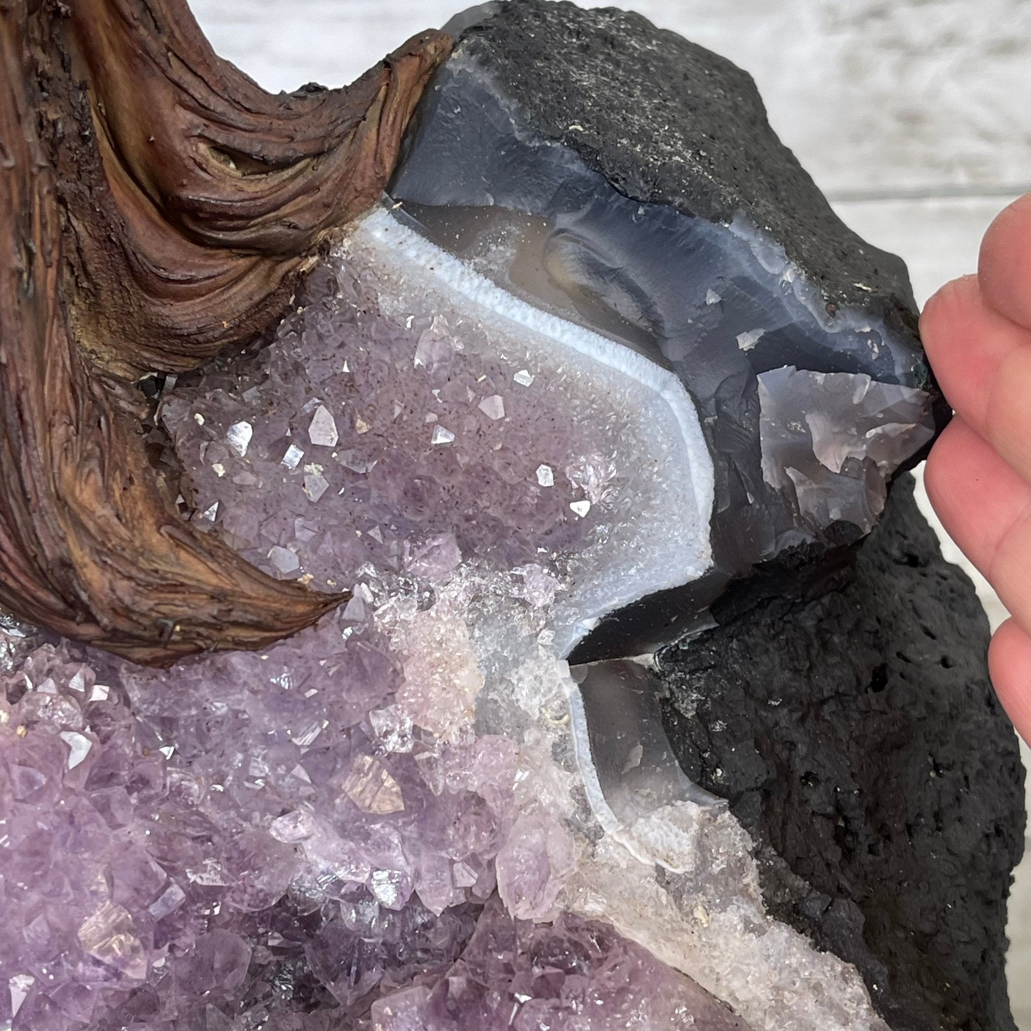 43" Tall Special Rose Quartz Gemstone Tree w/ Amethyst base, 1380 Gems, Handmade #5442RQ-001 by Brazil Gems - Brazil GemsBrazil Gems43" Tall Special Rose Quartz Gemstone Tree w/ Amethyst base, 1380 Gems, Handmade #5442RQ-001 by Brazil GemsGemstone Trees5442RQ-001