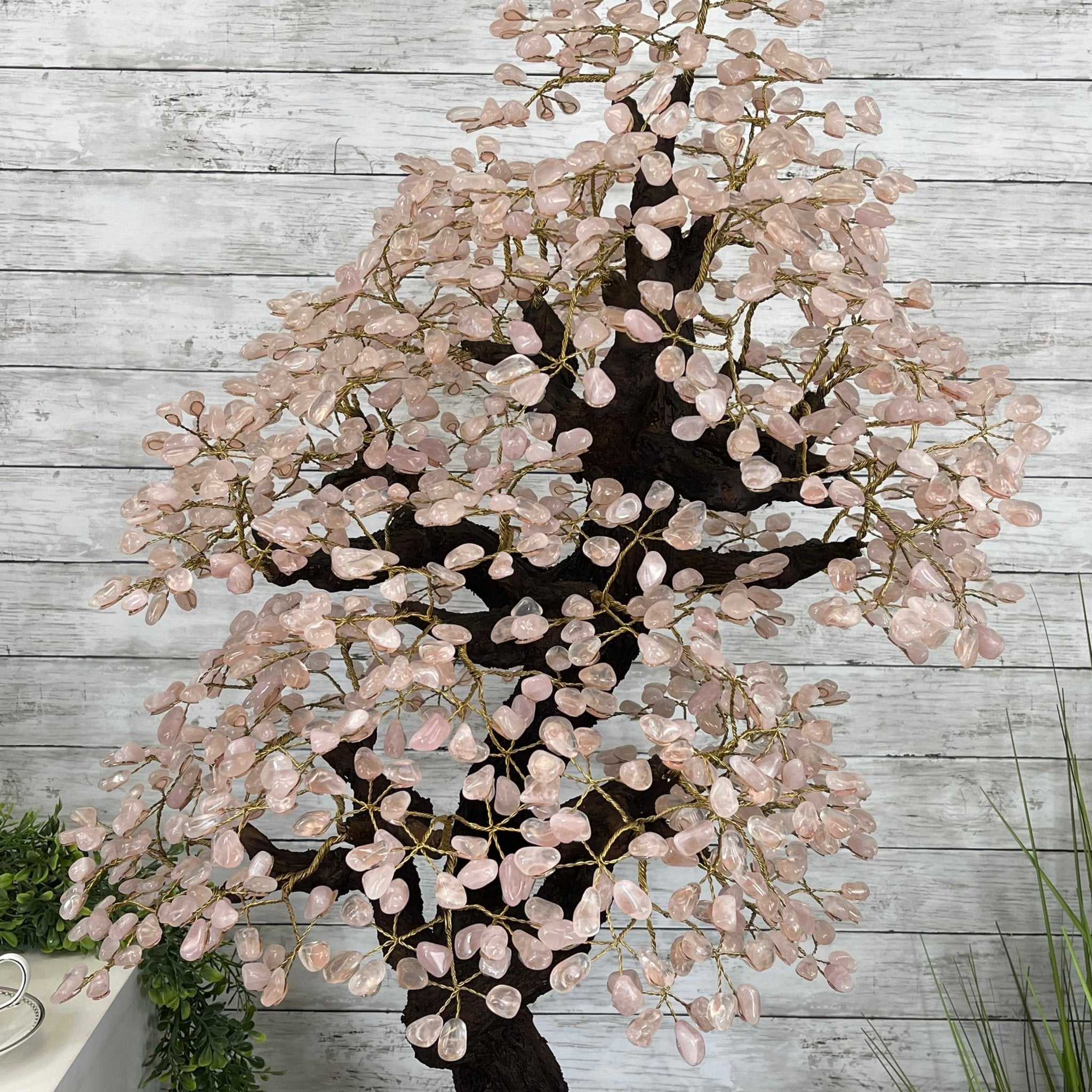 43" Tall Special Rose Quartz Gemstone Tree w/ Amethyst base, 1380 Gems, Handmade #5442RQ-001 by Brazil Gems - Brazil GemsBrazil Gems43" Tall Special Rose Quartz Gemstone Tree w/ Amethyst base, 1380 Gems, Handmade #5442RQ-001 by Brazil GemsGemstone Trees5442RQ-001