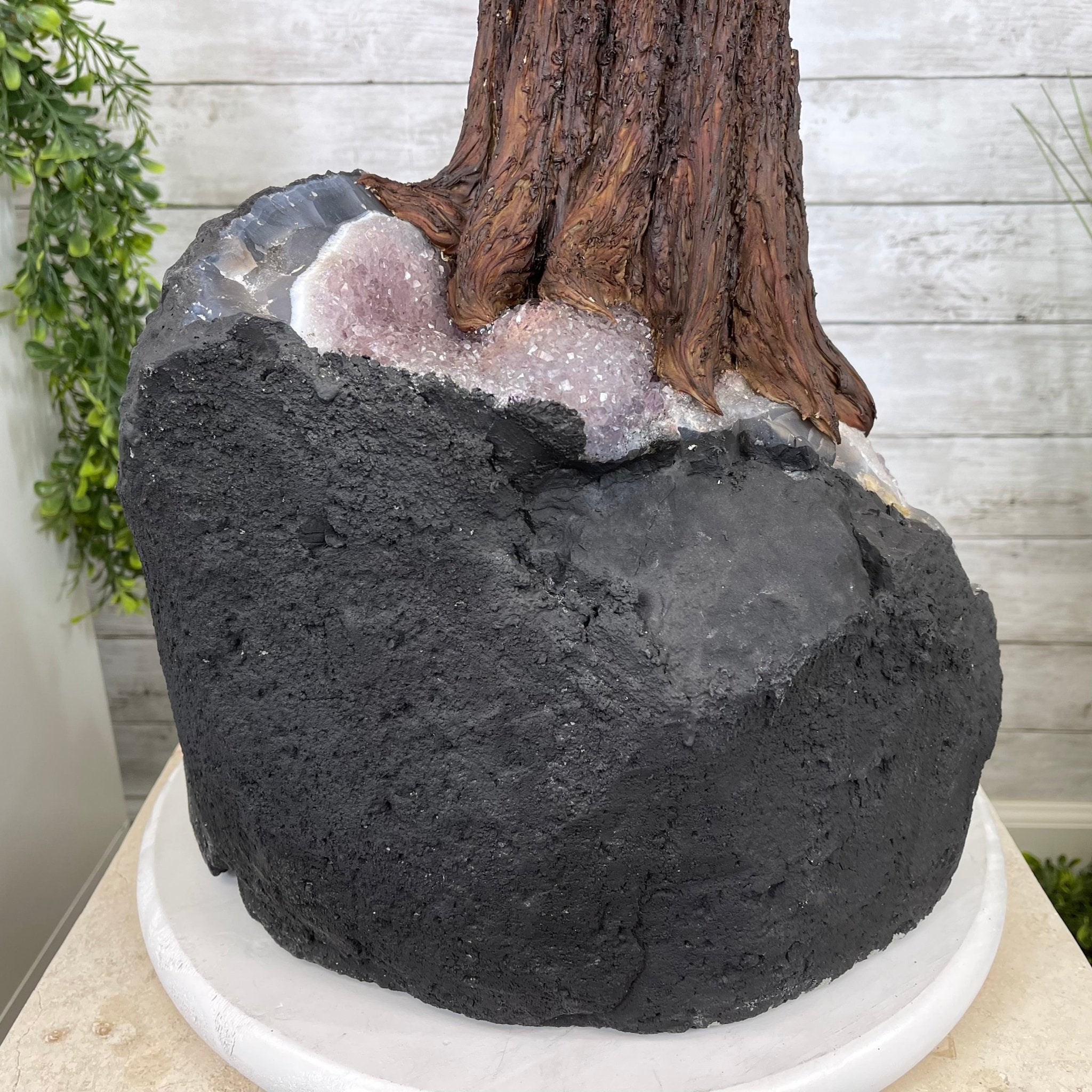 43" Tall Special Rose Quartz Gemstone Tree w/ Amethyst base, 1380 Gems, Handmade #5442RQ-001 by Brazil Gems - Brazil GemsBrazil Gems43" Tall Special Rose Quartz Gemstone Tree w/ Amethyst base, 1380 Gems, Handmade #5442RQ-001 by Brazil GemsGemstone Trees5442RQ-001