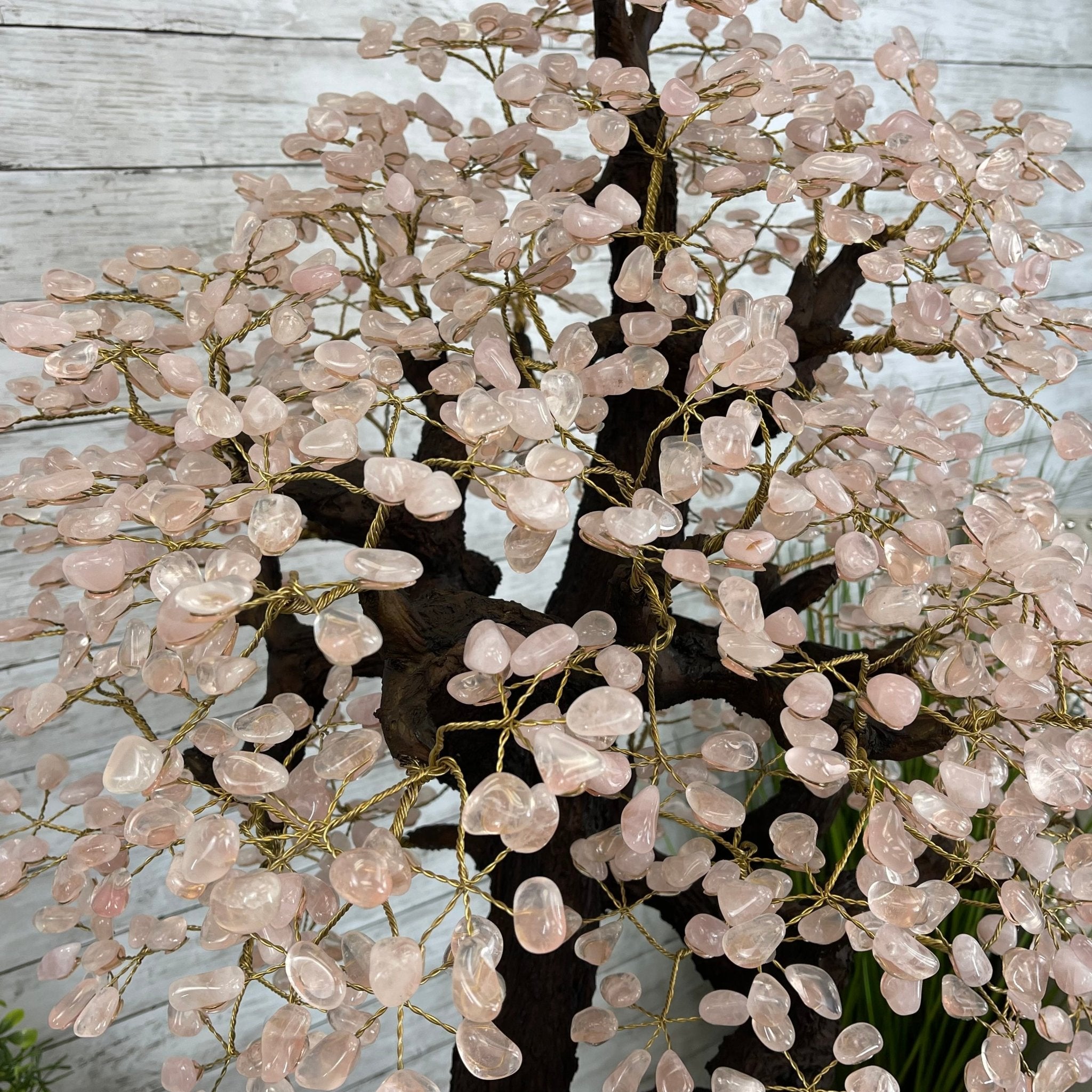 43" Tall Special Rose Quartz Gemstone Tree w/ Amethyst base, 1380 Gems, Handmade #5442RQ-001 by Brazil Gems - Brazil GemsBrazil Gems43" Tall Special Rose Quartz Gemstone Tree w/ Amethyst base, 1380 Gems, Handmade #5442RQ-001 by Brazil GemsGemstone Trees5442RQ-001