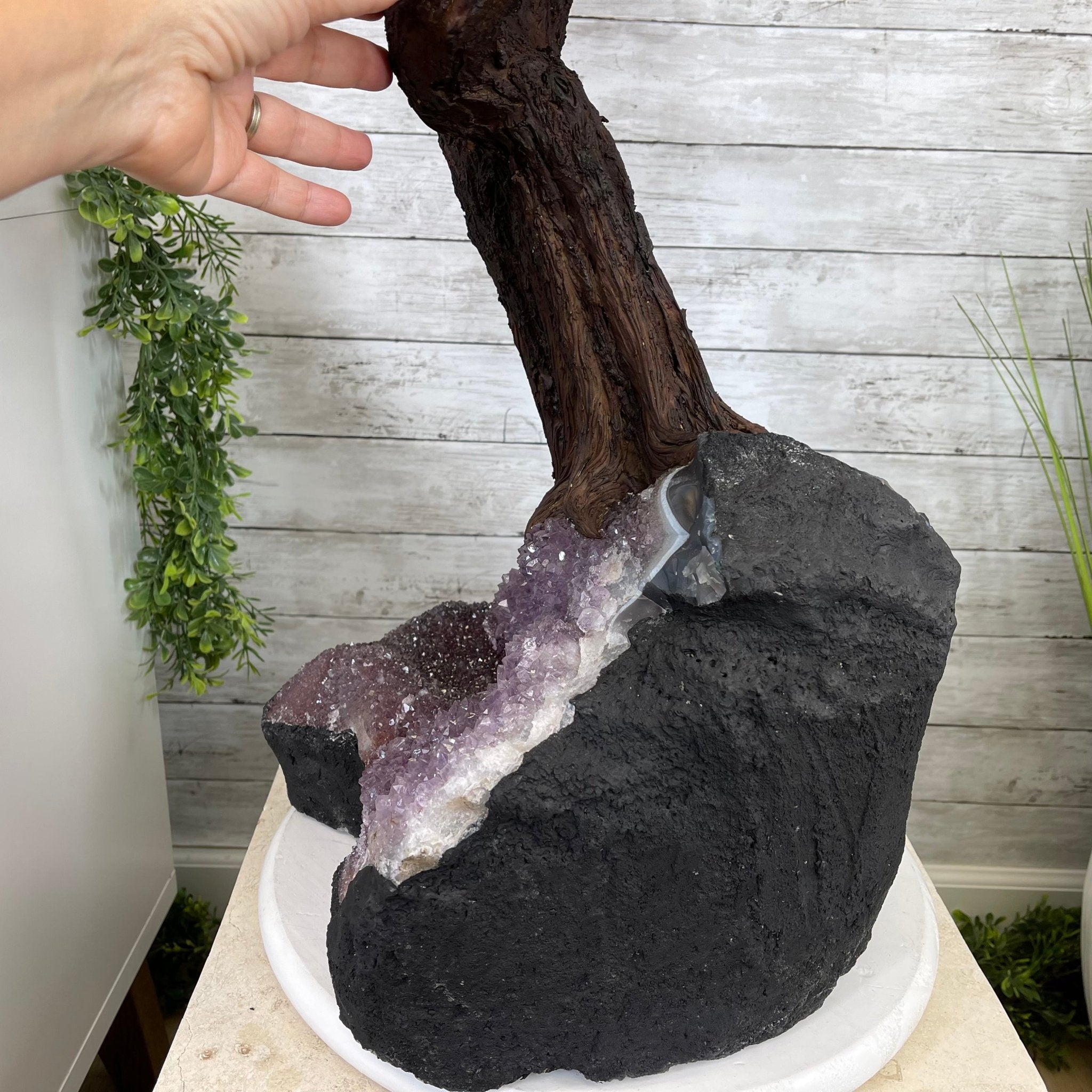 43" Tall Special Rose Quartz Gemstone Tree w/ Amethyst base, 1380 Gems, Handmade #5442RQ-001 by Brazil Gems - Brazil GemsBrazil Gems43" Tall Special Rose Quartz Gemstone Tree w/ Amethyst base, 1380 Gems, Handmade #5442RQ-001 by Brazil GemsGemstone Trees5442RQ-001