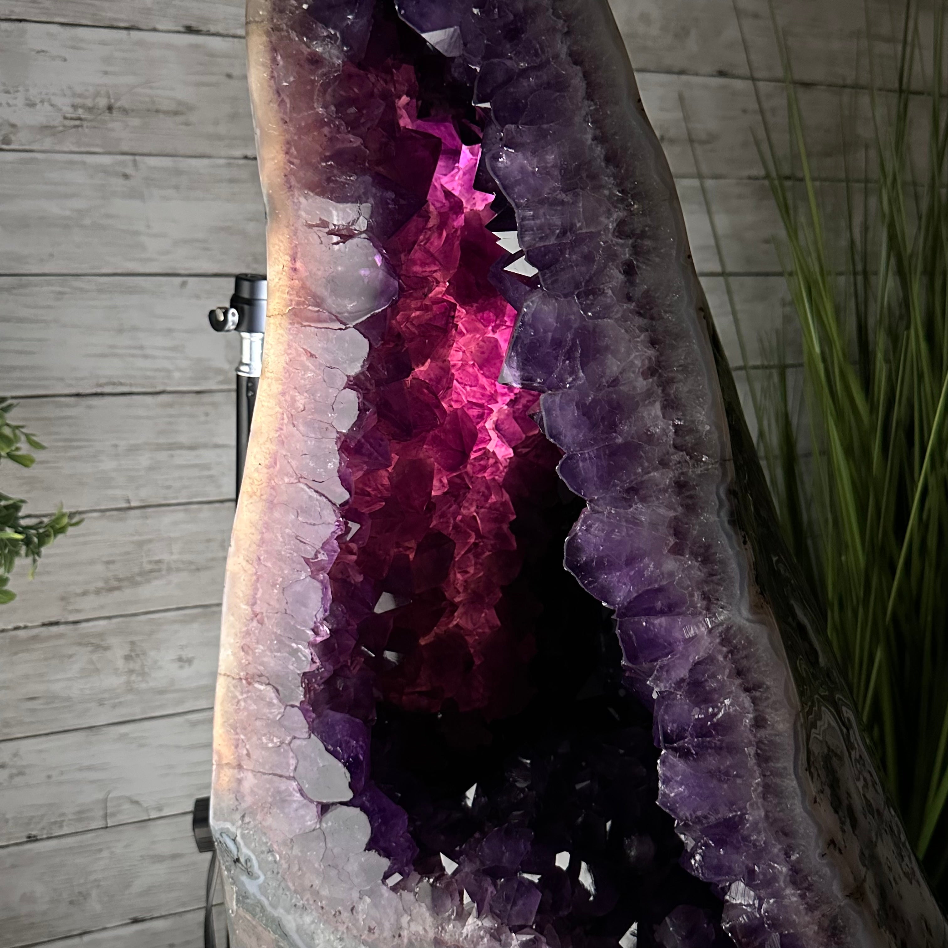 Extra Plus Quality Polished Brazilian Amethyst Cathedral, 103.7 lbs & 23" tall Model #5602-0061 by Brazil Gems - Brazil GemsBrazil GemsExtra Plus Quality Polished Brazilian Amethyst Cathedral, 103.7 lbs & 23" tall Model #5602-0061 by Brazil GemsPolished Cathedrals5602-0061