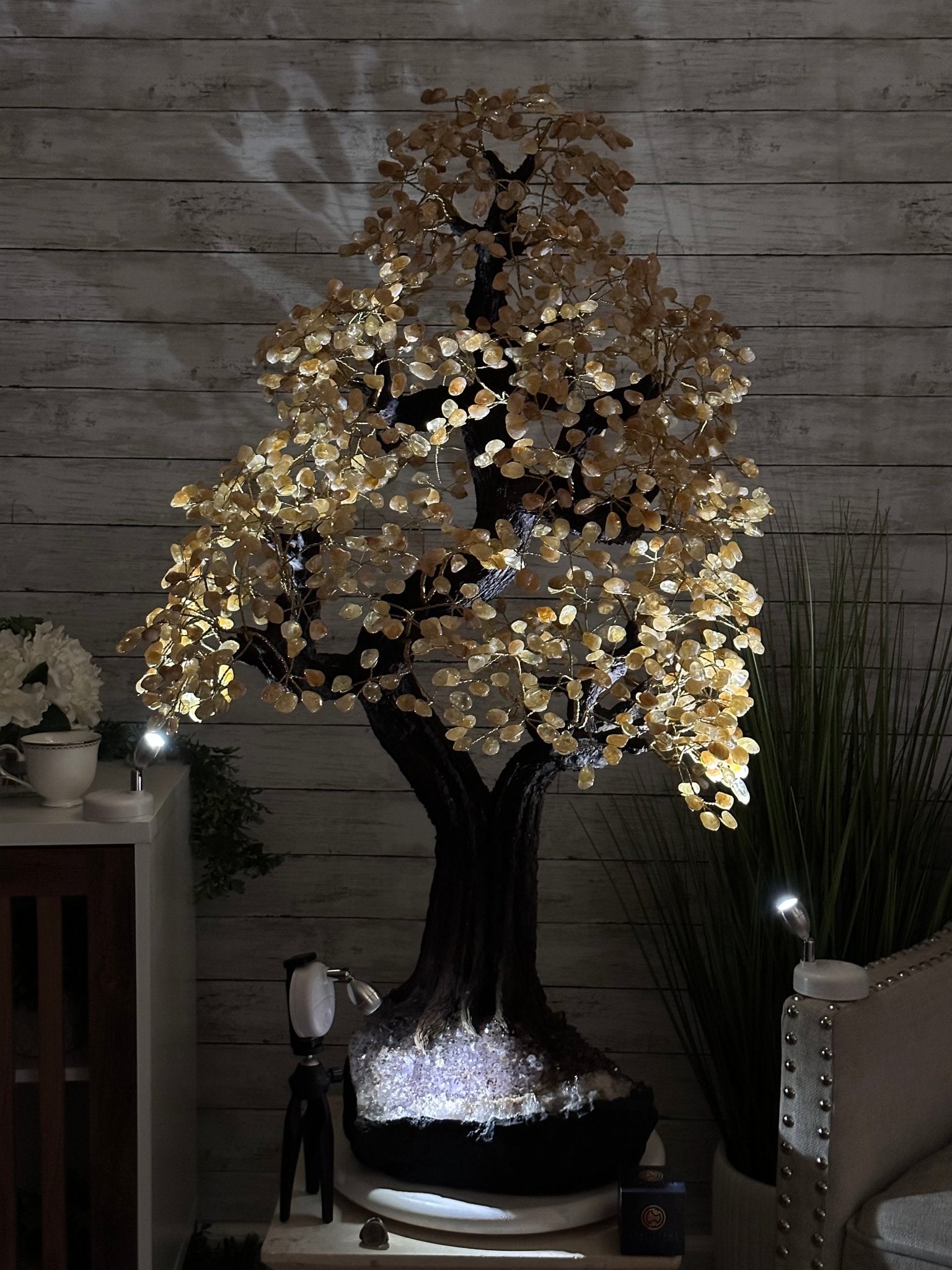 45" Tall Special Citrine Gemstone Tree w/ Amethyst base, 1320 Gems, Handmade, 89.6 lbs #5441CI-001 by Brazil Gems - Brazil GemsBrazil Gems45" Tall Special Citrine Gemstone Tree w/ Amethyst base, 1320 Gems, Handmade, 89.6 lbs #5441CI-001 by Brazil GemsGemstone Trees5441CI-001