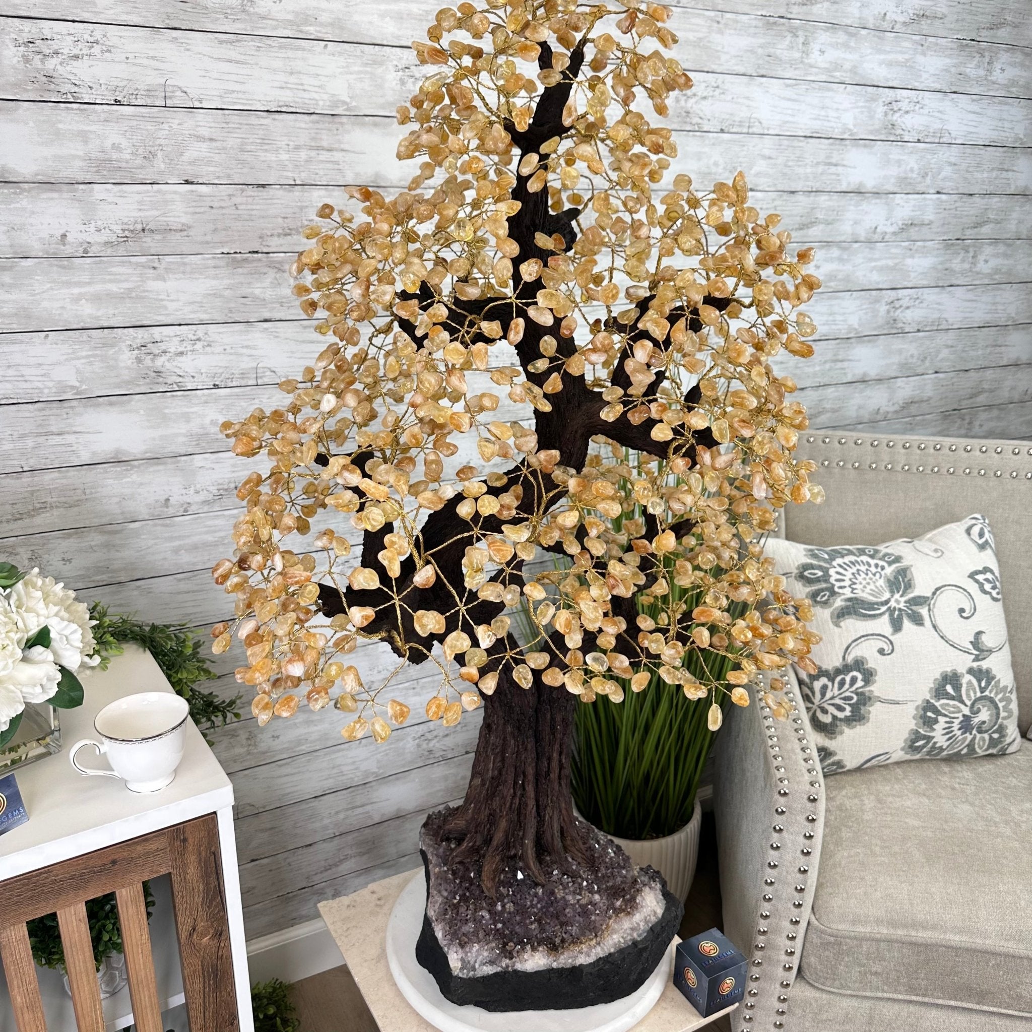 45" Tall Special Citrine Gemstone Tree w/ Amethyst base, 1320 Gems, Handmade, 89.6 lbs #5441CI-001 by Brazil Gems - Brazil GemsBrazil Gems45" Tall Special Citrine Gemstone Tree w/ Amethyst base, 1320 Gems, Handmade, 89.6 lbs #5441CI-001 by Brazil GemsGemstone Trees5441CI-001