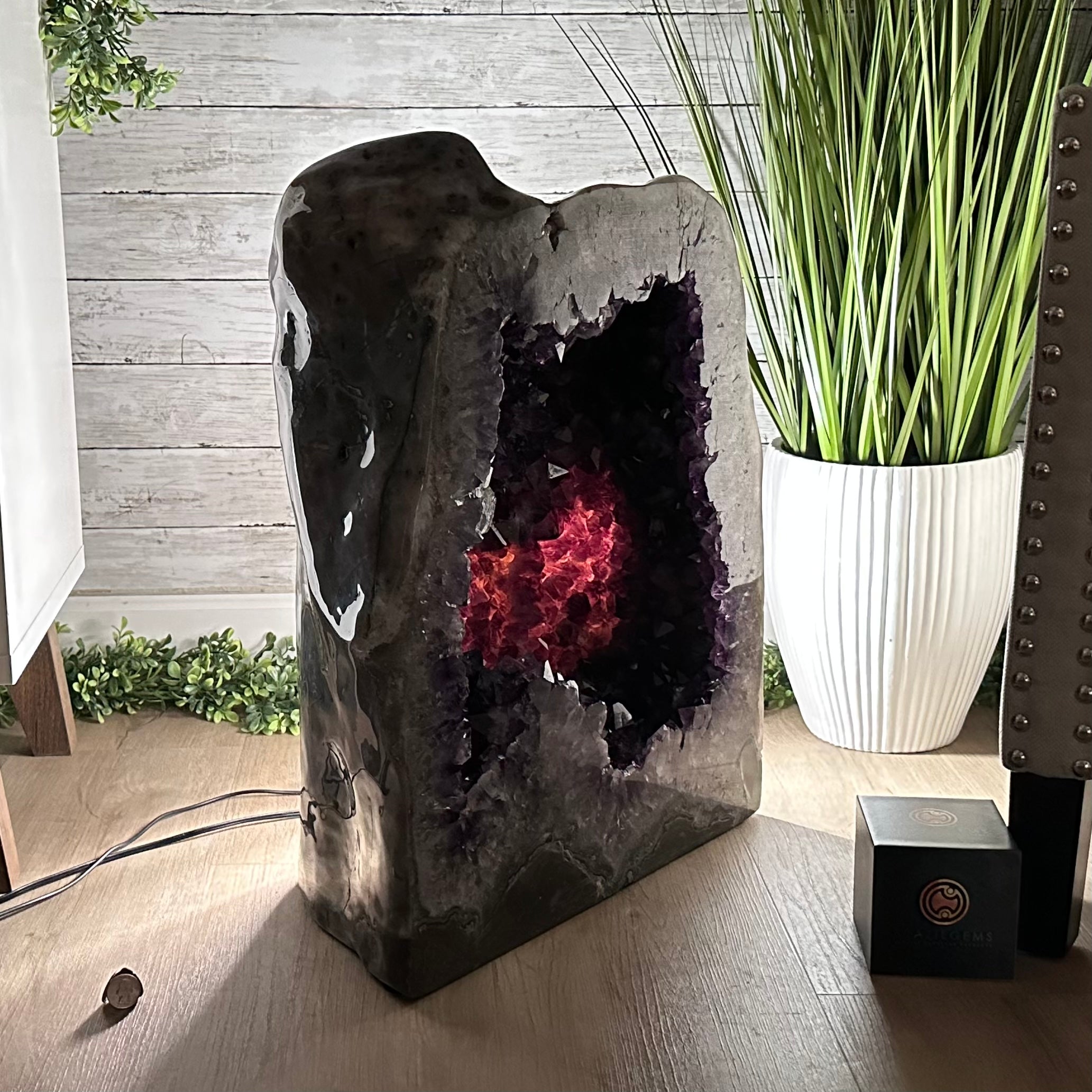 Large Super Quality Polished Brazilian Amethyst Cathedral, 185.7 lbs & 24.5" tall Model #5602-0073 by Brazil Gems - Brazil GemsBrazil GemsLarge Super Quality Polished Brazilian Amethyst Cathedral, 185.7 lbs & 24.5" tall Model #5602-0073 by Brazil GemsPolished Cathedrals5602-0073