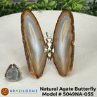 Small Natural Brazilian Agate "Butterfly Wings", ~4" Length #5049NA - Brazil GemsBrazil GemsSmall Natural Brazilian Agate "Butterfly Wings", ~4" Length #5049NAAgate Butterfly Wings5049NA-055