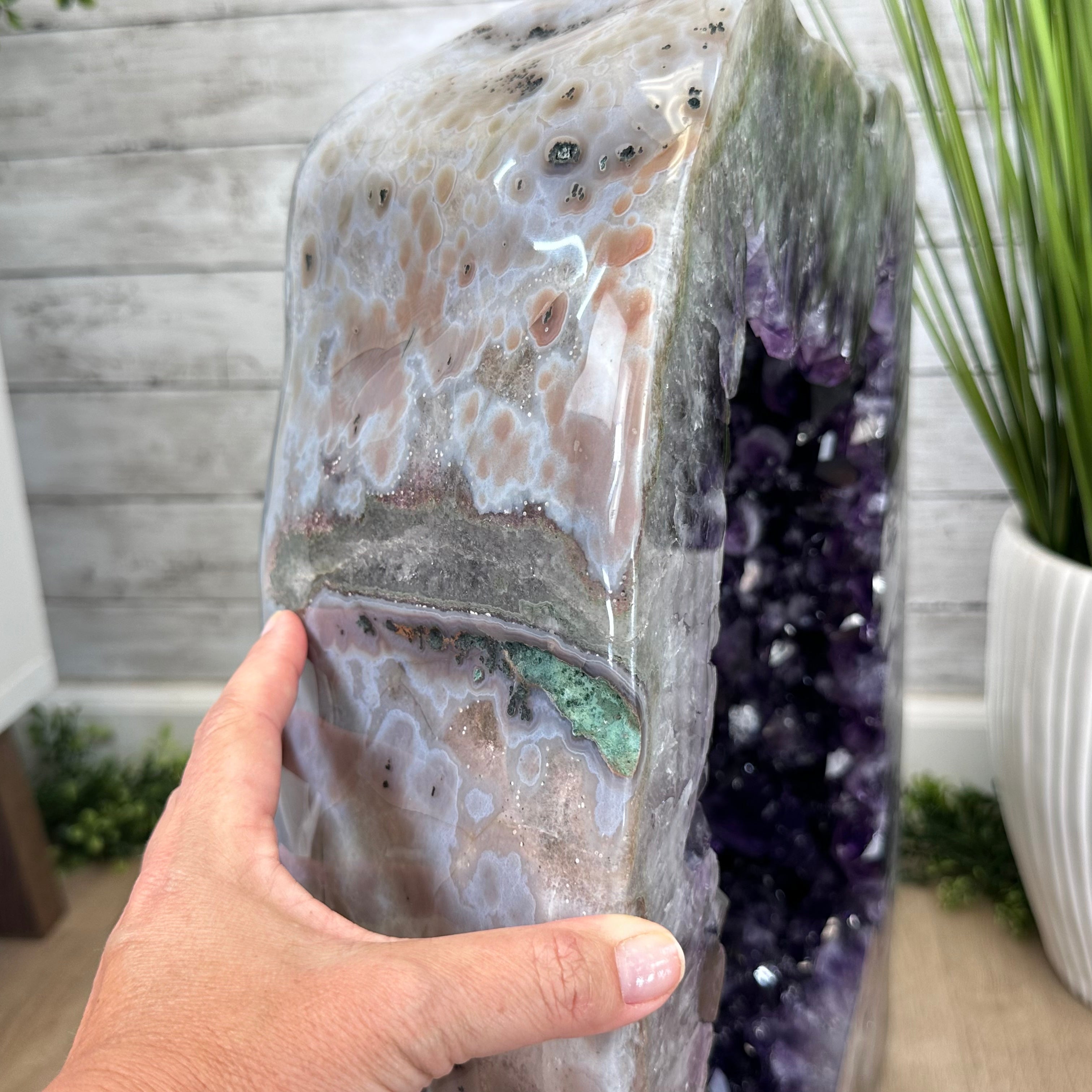 Super Quality Polished Brazilian Amethyst Cathedral, 161.6 lbs & 21.25" tall Model #5602-0072 by Brazil Gems - Brazil GemsBrazil GemsSuper Quality Polished Brazilian Amethyst Cathedral, 161.6 lbs & 21.25" tall Model #5602-0072 by Brazil GemsPolished Cathedrals5602-0072