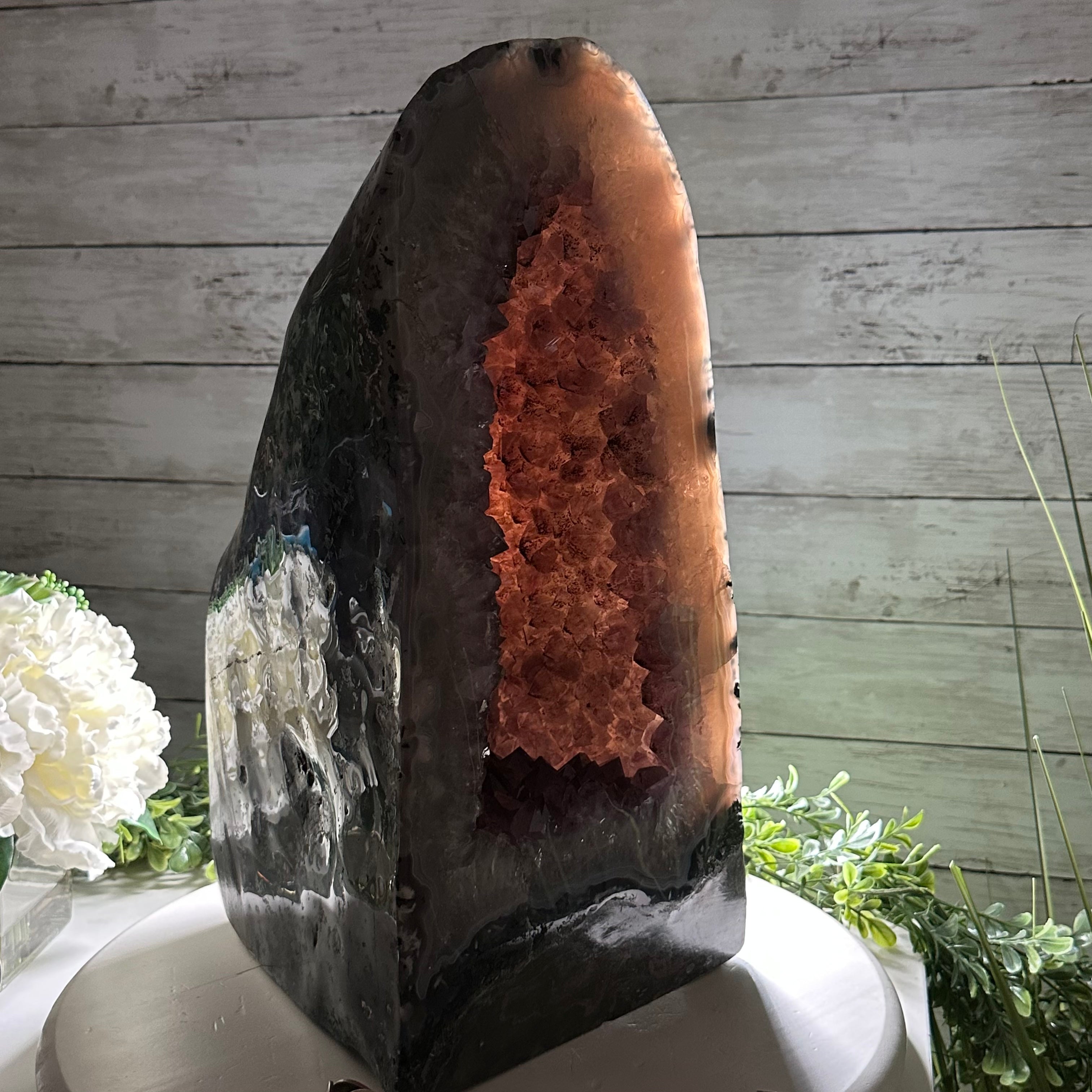 Extra Plus Quality Polished Brazilian Amethyst Cathedral, 46.6 lbs & 15.75" tall Model #5602-0193 by Brazil Gems - Brazil GemsBrazil GemsExtra Plus Quality Polished Brazilian Amethyst Cathedral, 46.6 lbs & 15.75" tall Model #5602-0193 by Brazil GemsPolished Cathedrals5602-0193