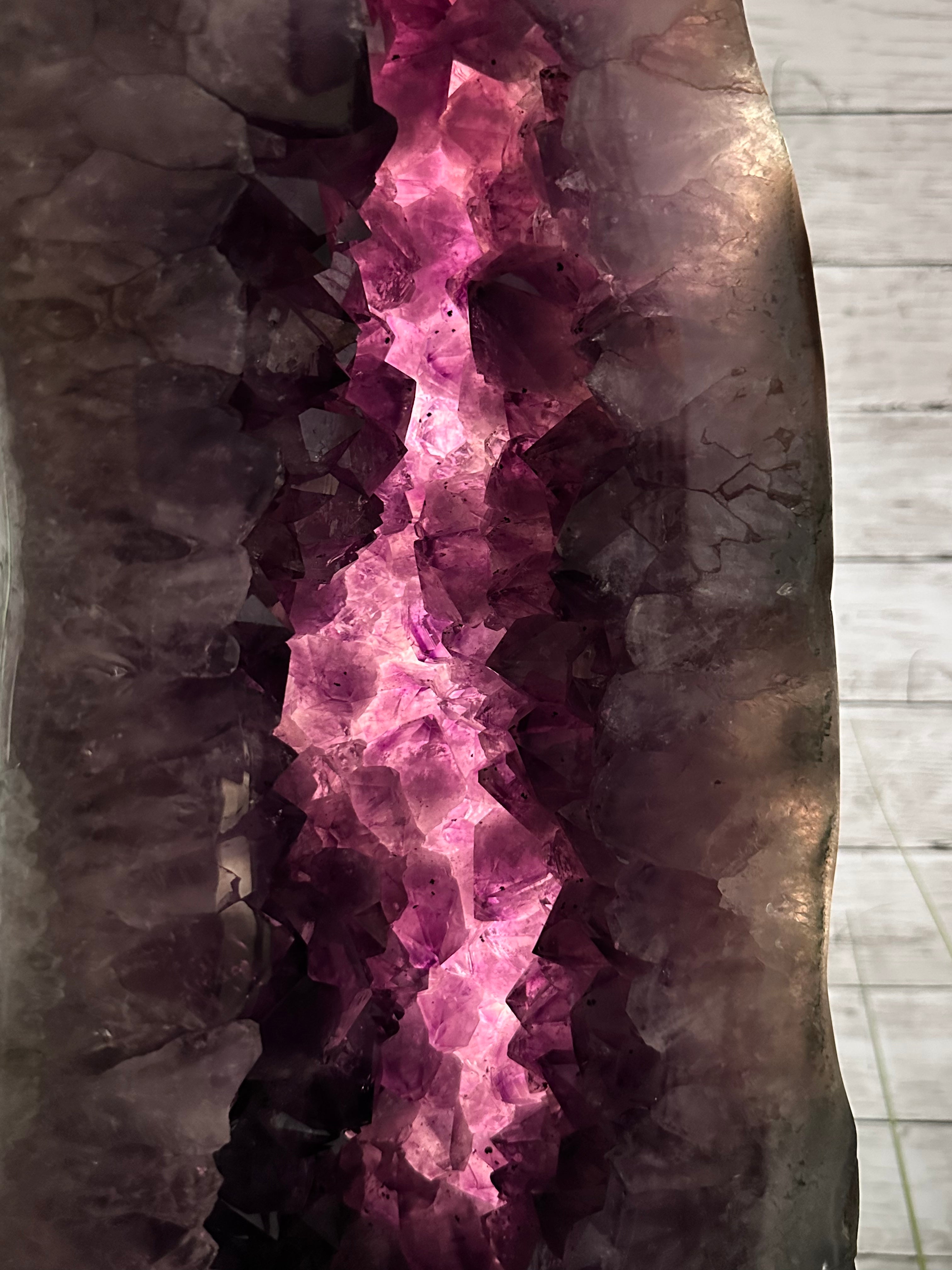 Extra Quality Polished Brazilian Amethyst Cathedral, 70.9 lbs & 28.7" tall Model #5602-0177 by Brazil Gems - Brazil GemsBrazil GemsExtra Quality Polished Brazilian Amethyst Cathedral, 70.9 lbs & 28.7" tall Model #5602-0177 by Brazil GemsPolished Cathedrals5602-0177