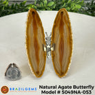 Small Natural Brazilian Agate "Butterfly Wings", ~4" Length #5049NA - Brazil GemsBrazil GemsSmall Natural Brazilian Agate "Butterfly Wings", ~4" Length #5049NAAgate Butterfly Wings5049NA-053