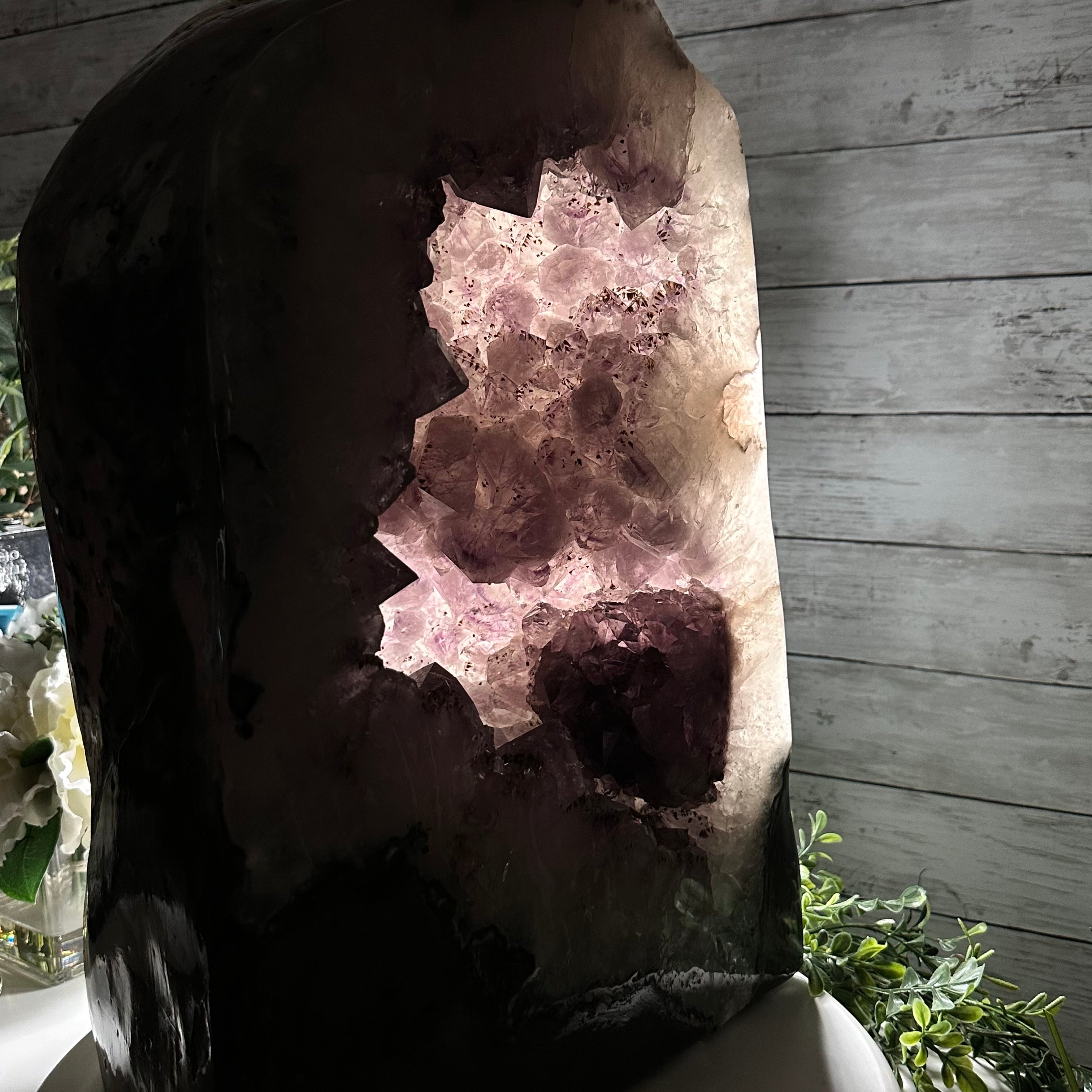 Extra Quality Polished Brazilian Amethyst Cathedral, 103.3 lbs & 18.9" tall Model #5602-0199 by Brazil Gems - Brazil GemsBrazil GemsExtra Quality Polished Brazilian Amethyst Cathedral, 103.3 lbs & 18.9" tall Model #5602-0199 by Brazil GemsPolished Cathedrals5602-0199