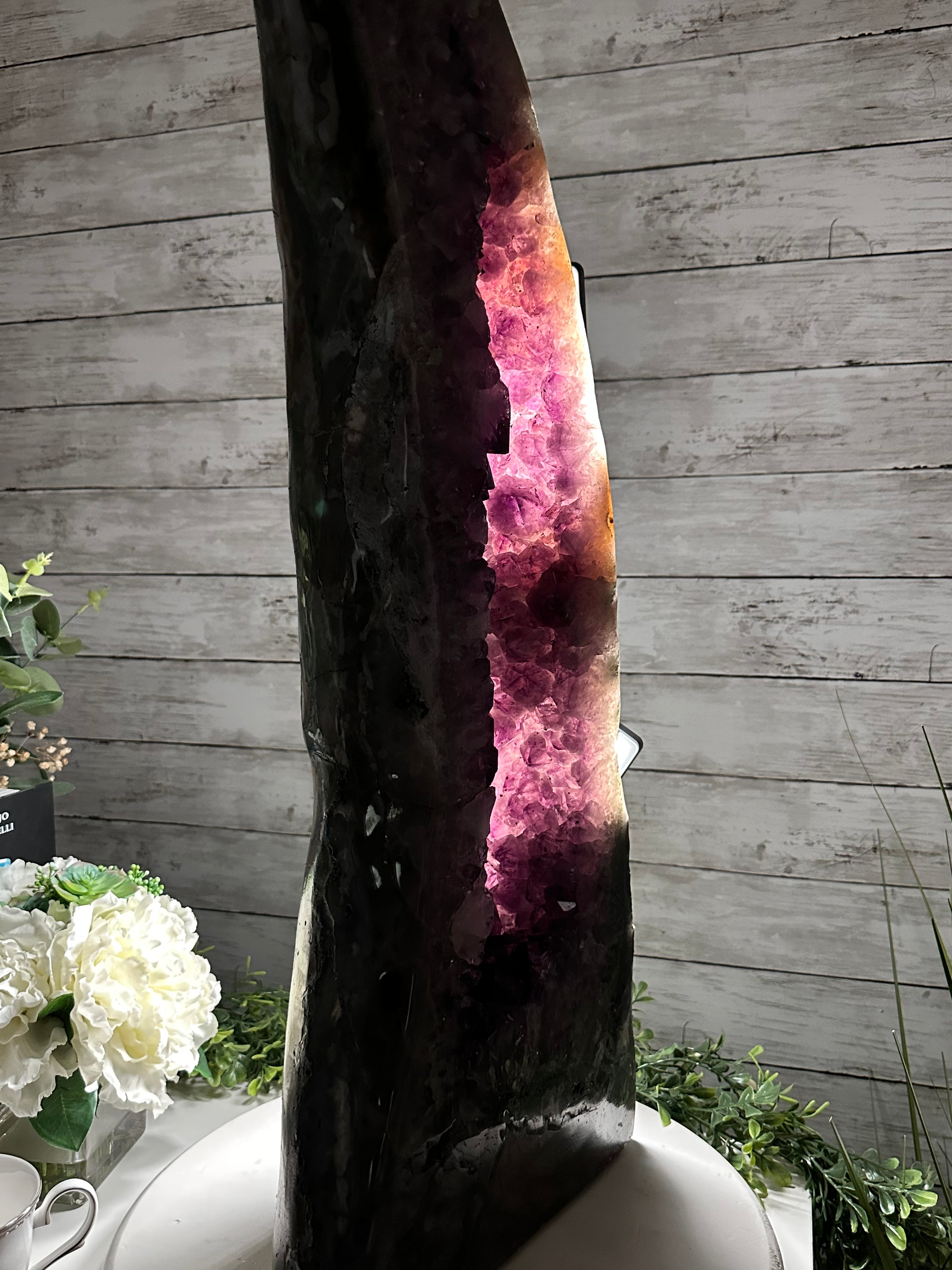 Extra Quality Polished Brazilian Amethyst Cathedral, 70.9 lbs & 28.7" tall Model #5602-0177 by Brazil Gems - Brazil GemsBrazil GemsExtra Quality Polished Brazilian Amethyst Cathedral, 70.9 lbs & 28.7" tall Model #5602-0177 by Brazil GemsPolished Cathedrals5602-0177